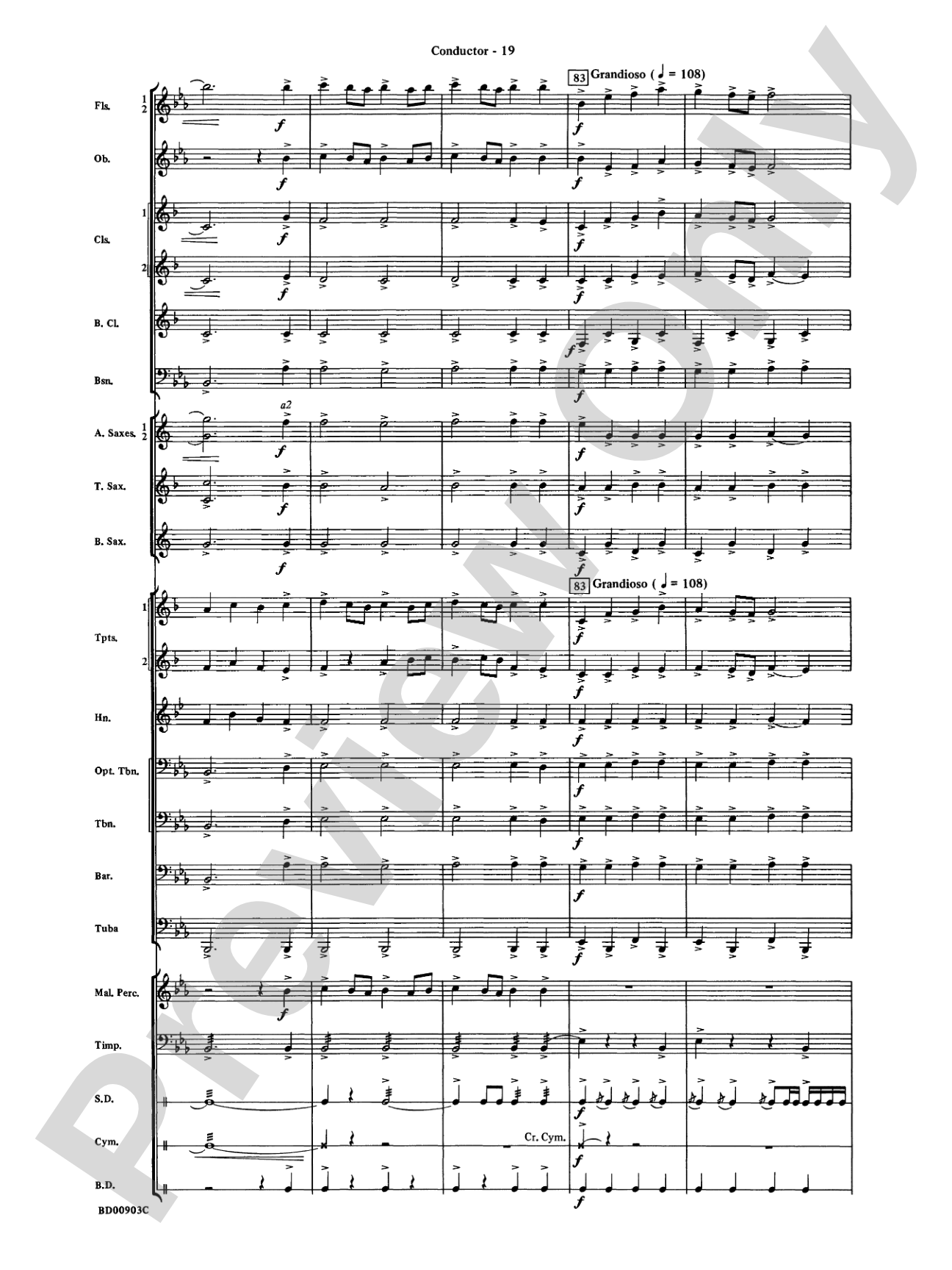 Crestar Overture: Concert Band Conductor Score & Parts