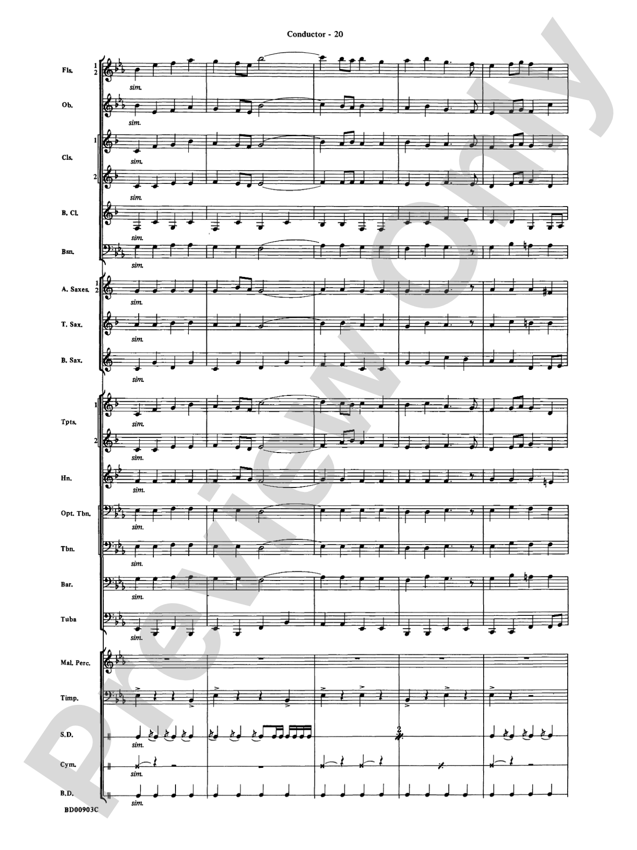 Crestar Overture: Concert Band Conductor Score & Parts