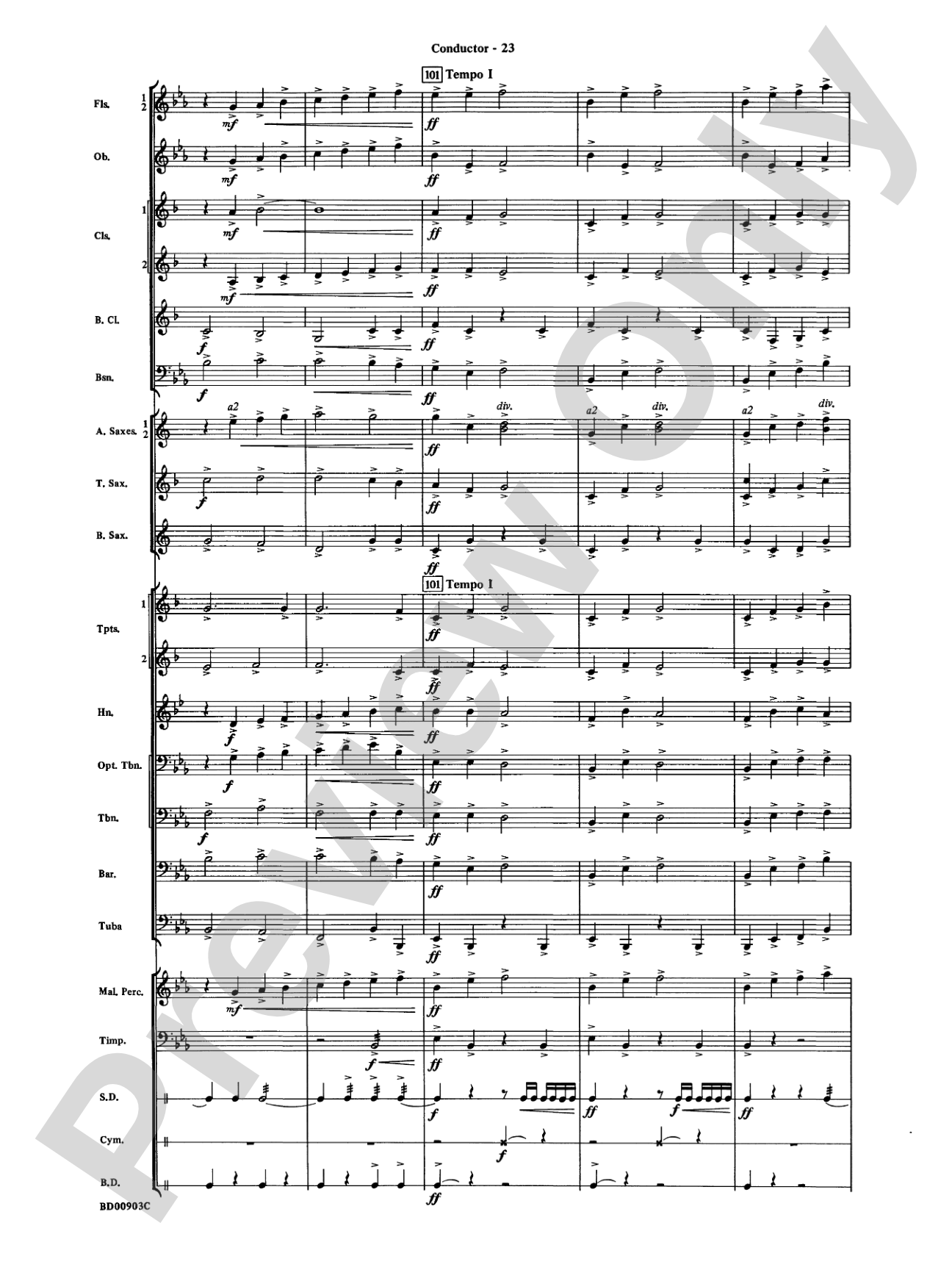 Crestar Overture: Concert Band Conductor Score & Parts