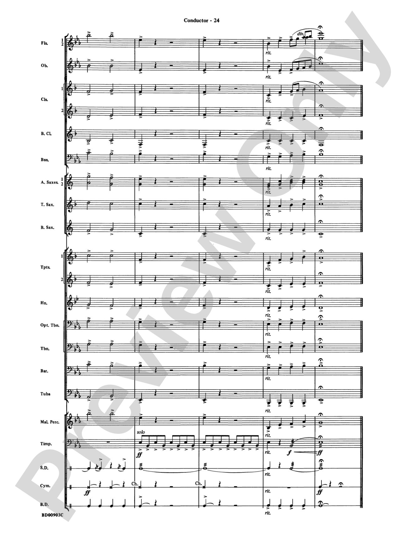 Crestar Overture: Concert Band Conductor Score & Parts