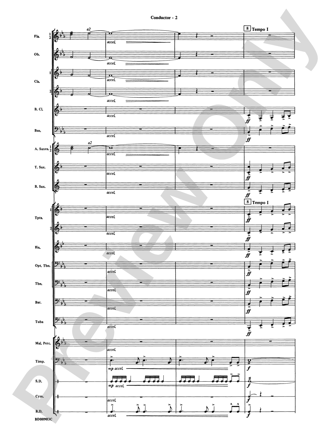 Crestar Overture: Concert Band Conductor Score & Parts