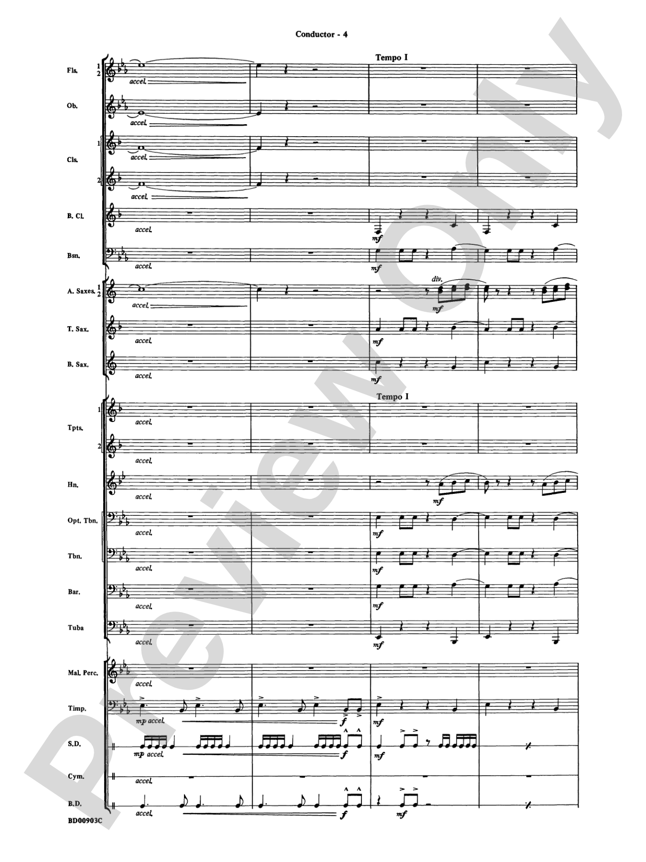 Crestar Overture: Concert Band Conductor Score & Parts