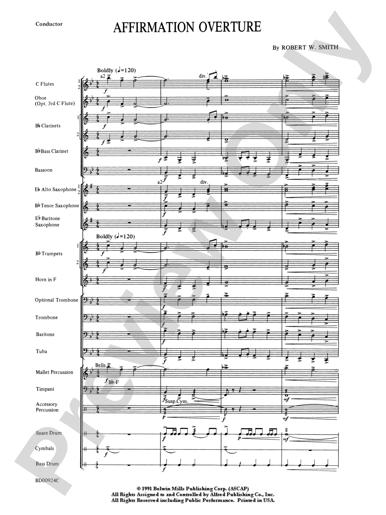 Affirmation Overture: Concert Band Conductor Score & Parts