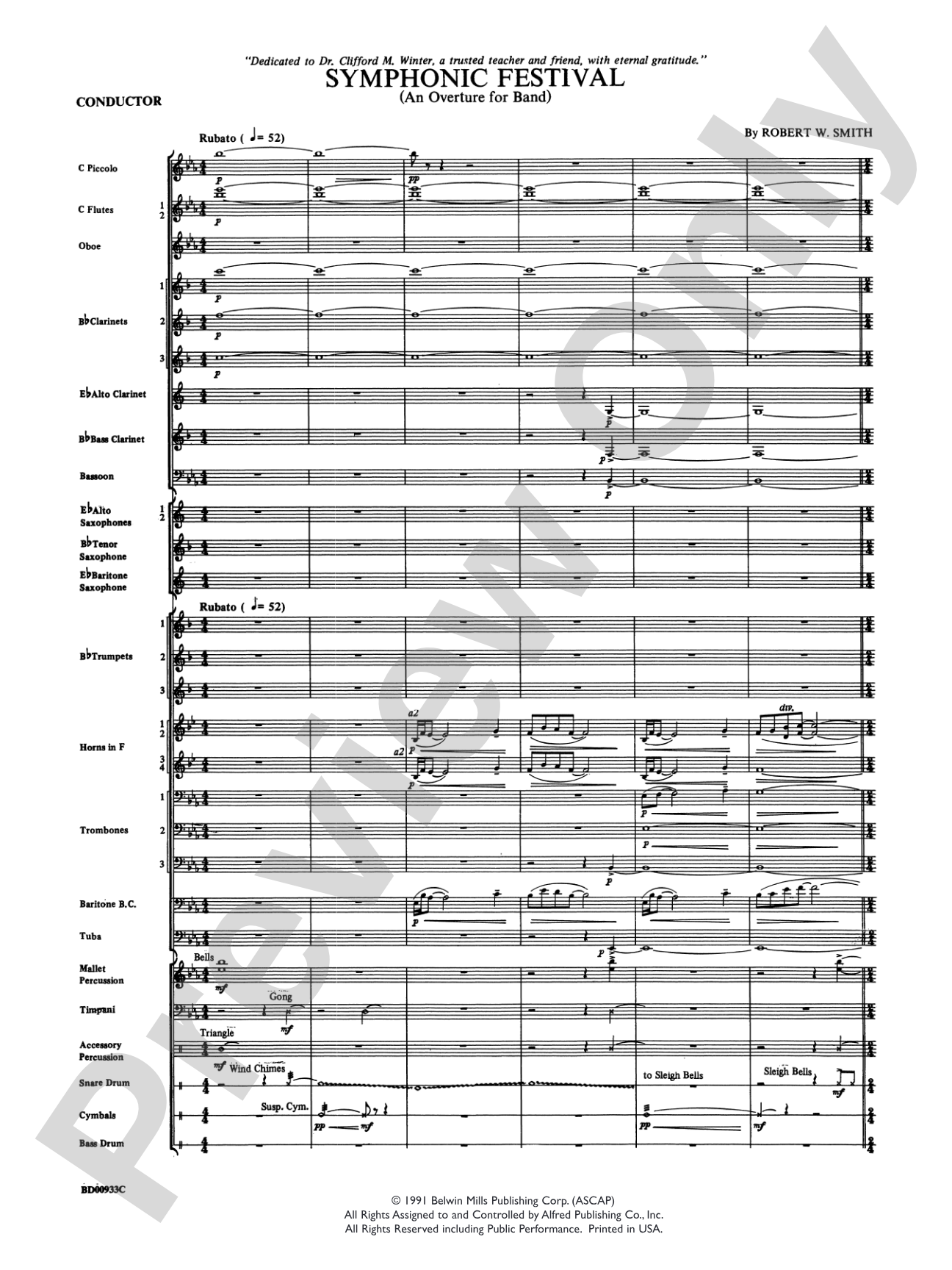 Symphonic Festival (An Overture for Band): Concert Band Conductor Score & Parts