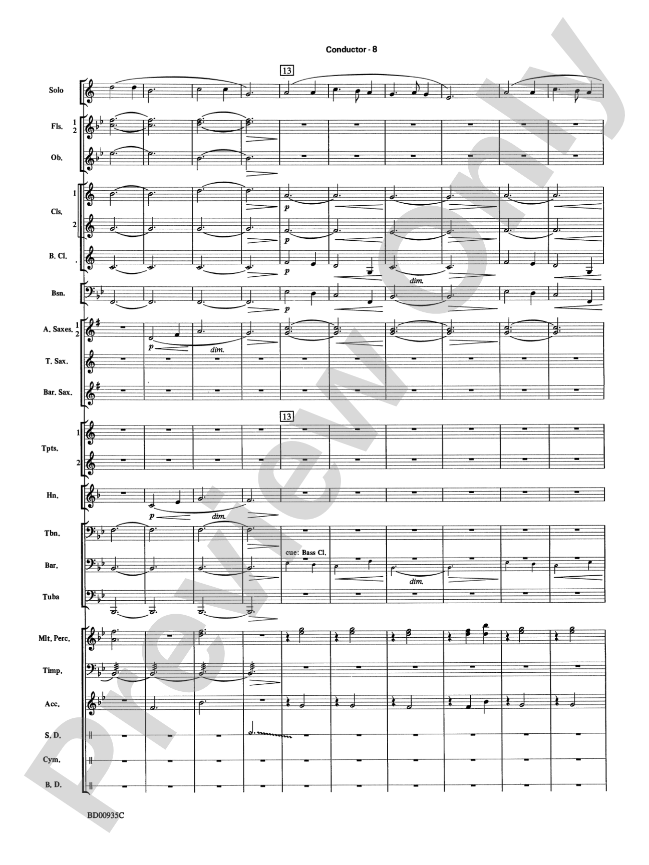 Christmas Concerto (Solo Trumpet, Clarinet, Flute, or Alto Saxophone and Band): Concert Band Conductor Score & Parts