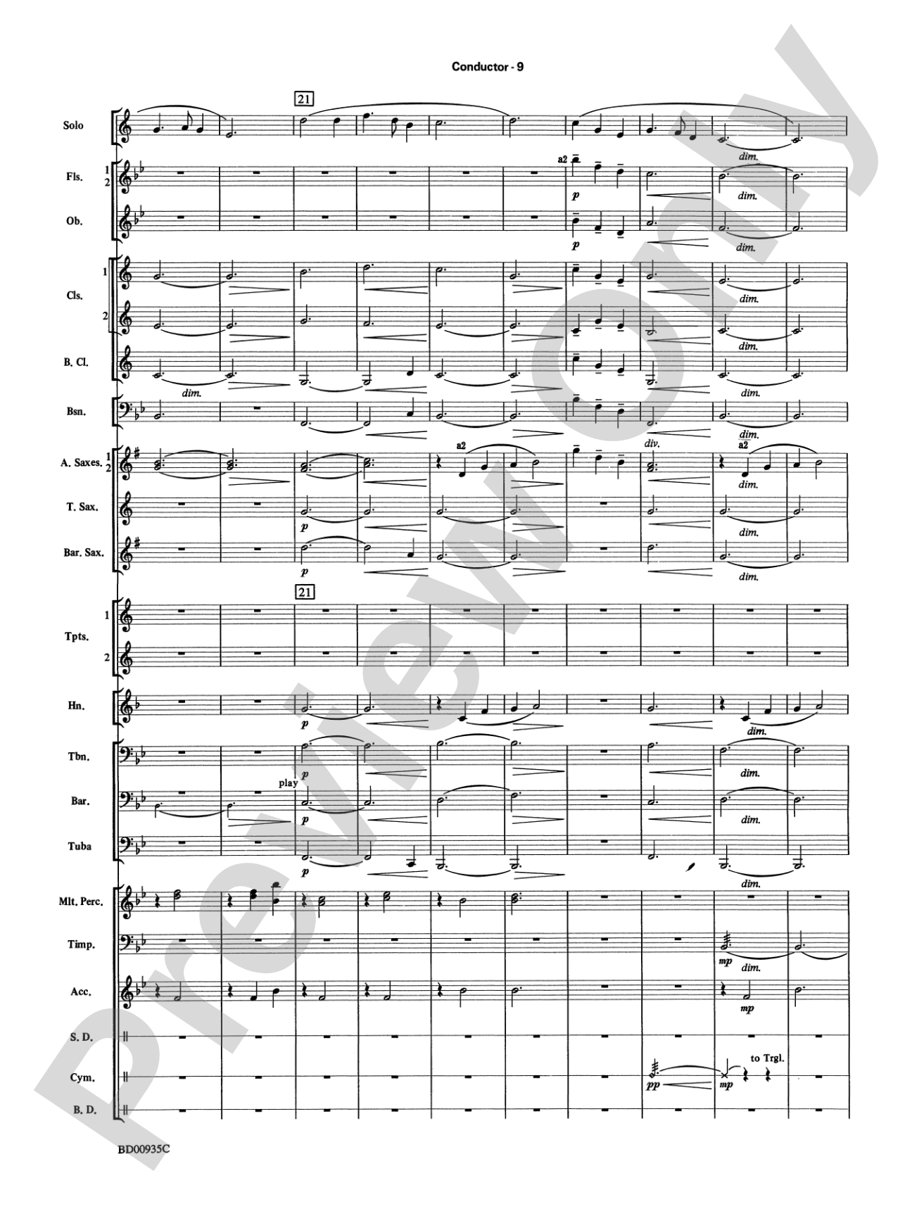 Christmas Concerto (Solo Trumpet, Clarinet, Flute, or Alto Saxophone and Band): Concert Band Conductor Score & Parts