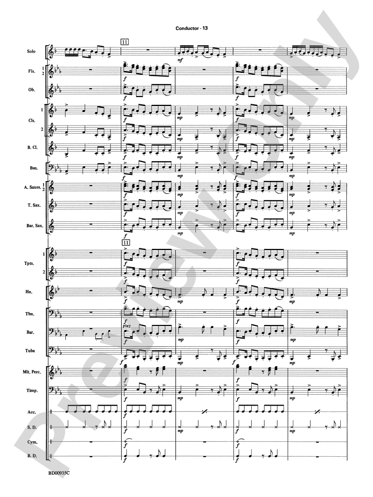 Christmas Concerto (Solo Trumpet, Clarinet, Flute, or Alto Saxophone and Band): Concert Band Conductor Score & Parts
