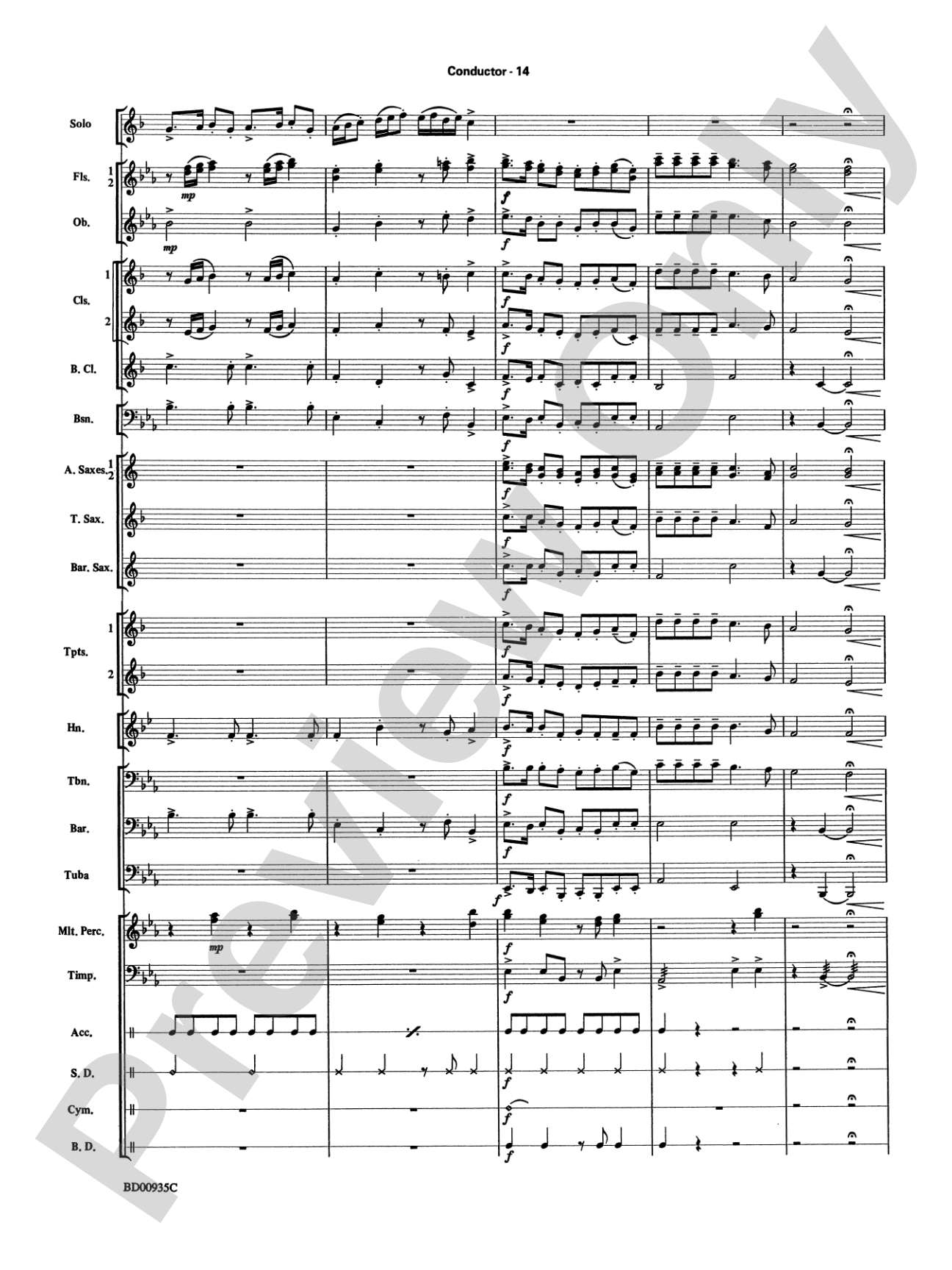 Christmas Concerto (Solo Trumpet, Clarinet, Flute, or Alto Saxophone and Band): Concert Band Conductor Score & Parts