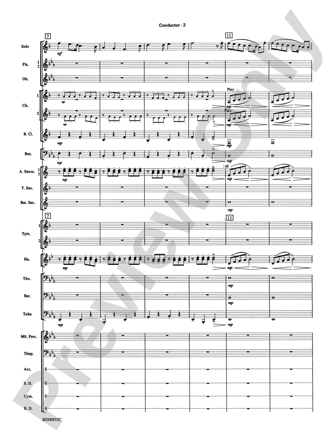 Christmas Concerto (Solo Trumpet, Clarinet, Flute, or Alto Saxophone and Band): Concert Band Conductor Score & Parts