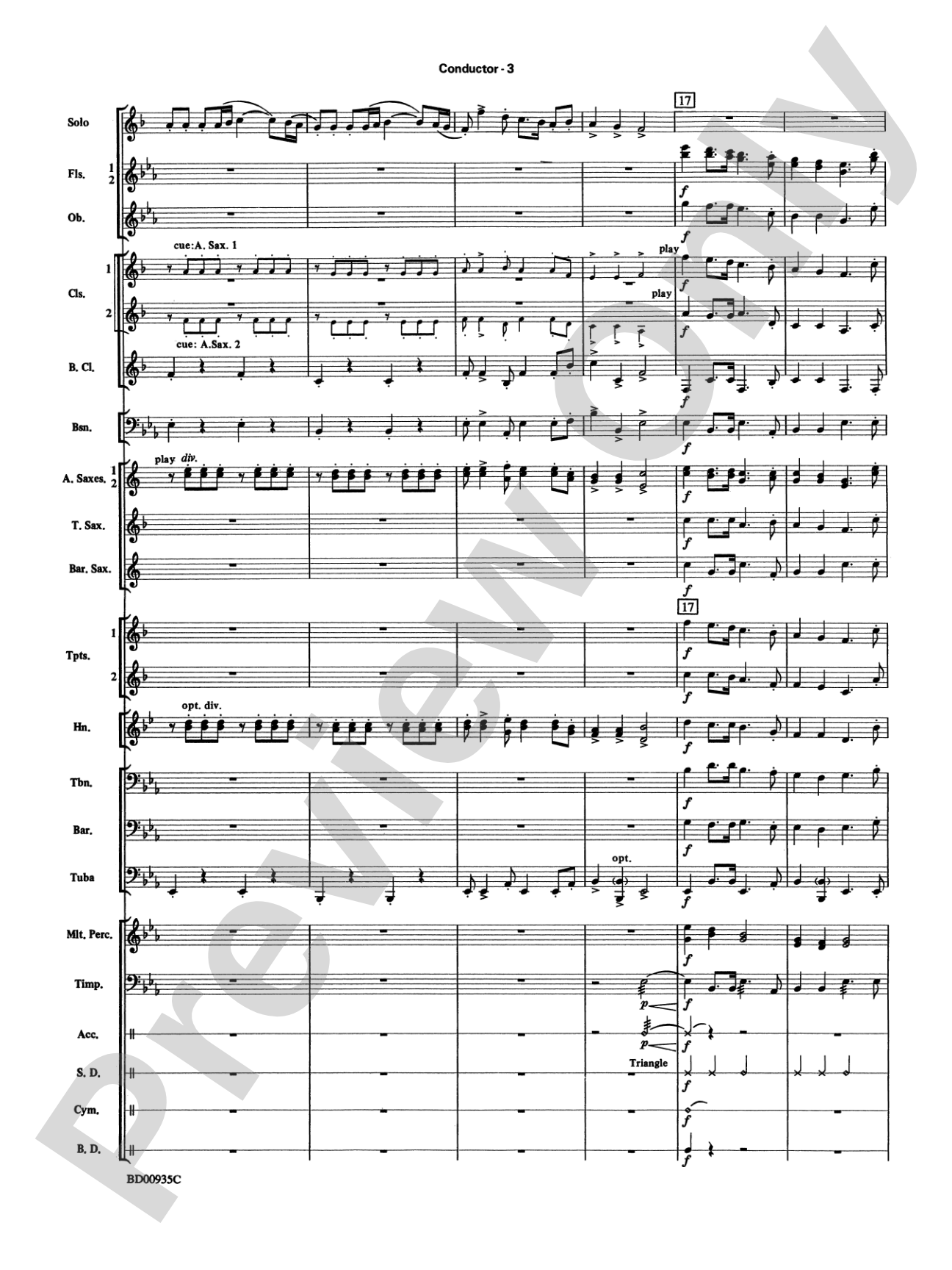 Christmas Concerto (Solo Trumpet, Clarinet, Flute, or Alto Saxophone and Band): Concert Band Conductor Score & Parts