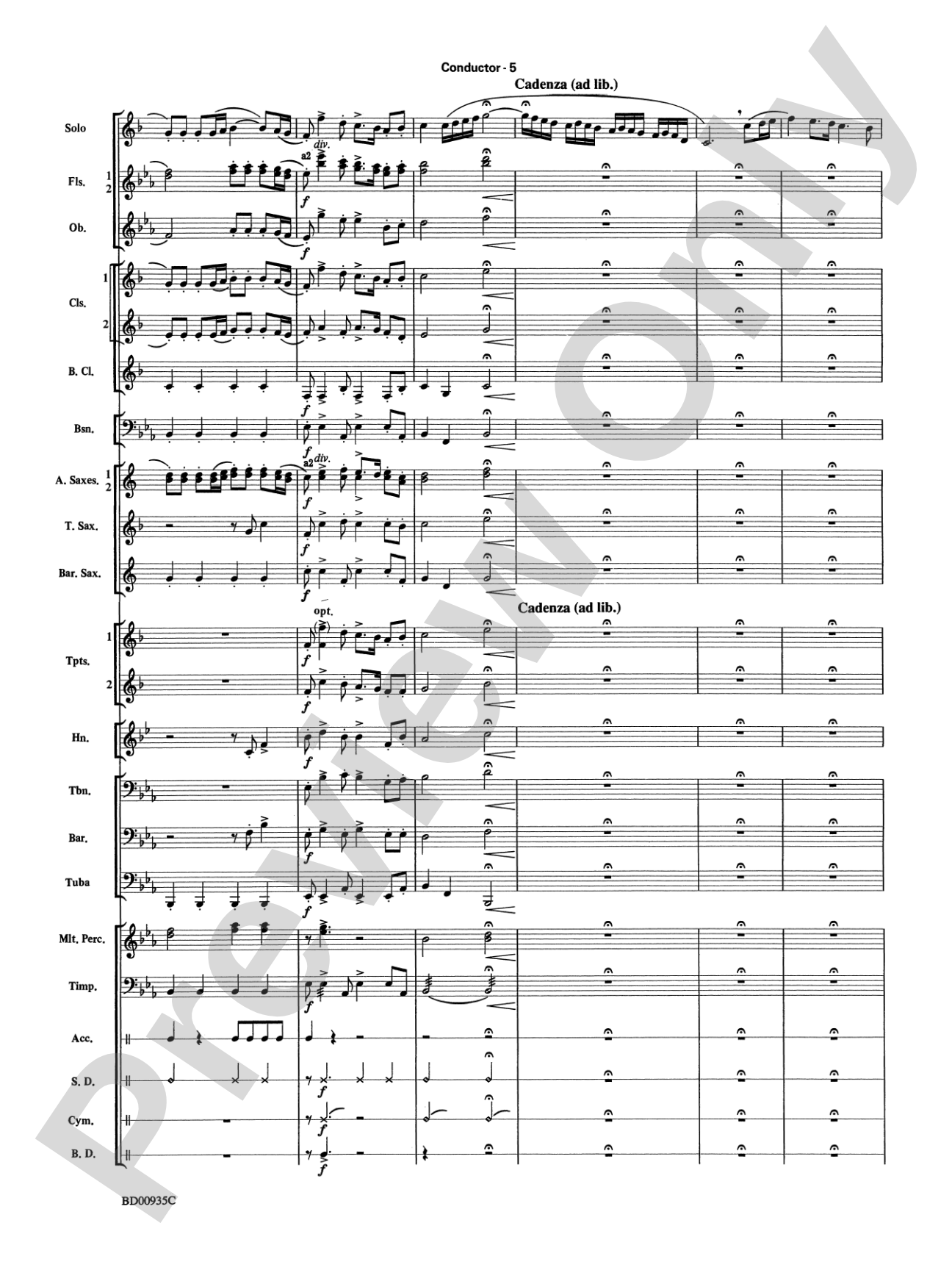 Christmas Concerto (Solo Trumpet, Clarinet, Flute, or Alto Saxophone and Band): Concert Band Conductor Score & Parts