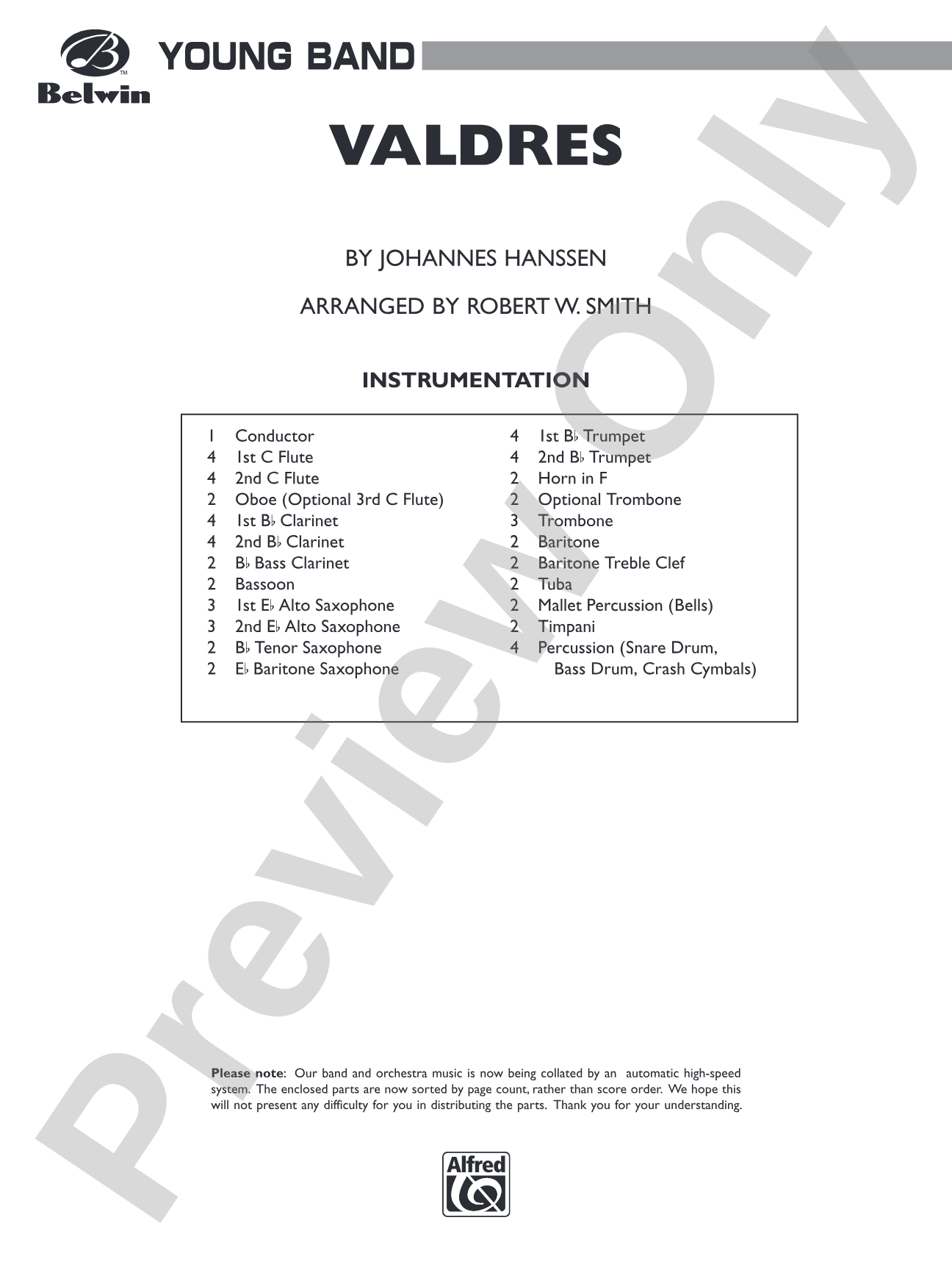 Valdres: Concert Band Conductor Score & Parts