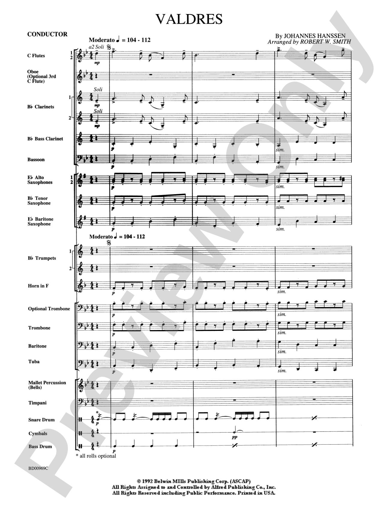 Valdres: Concert Band Conductor Score & Parts