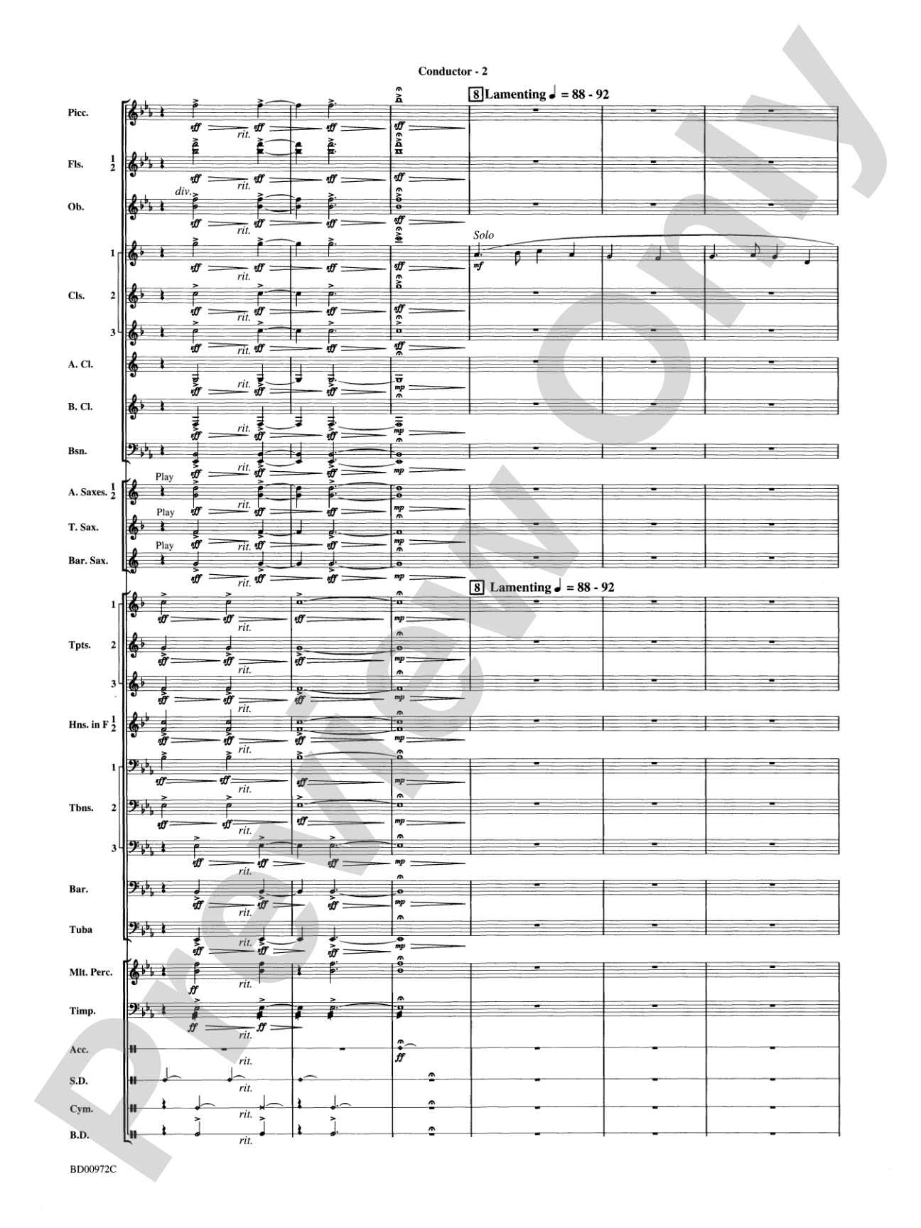 In the Bleak Midwinter: Concert Band Conductor Score & Parts