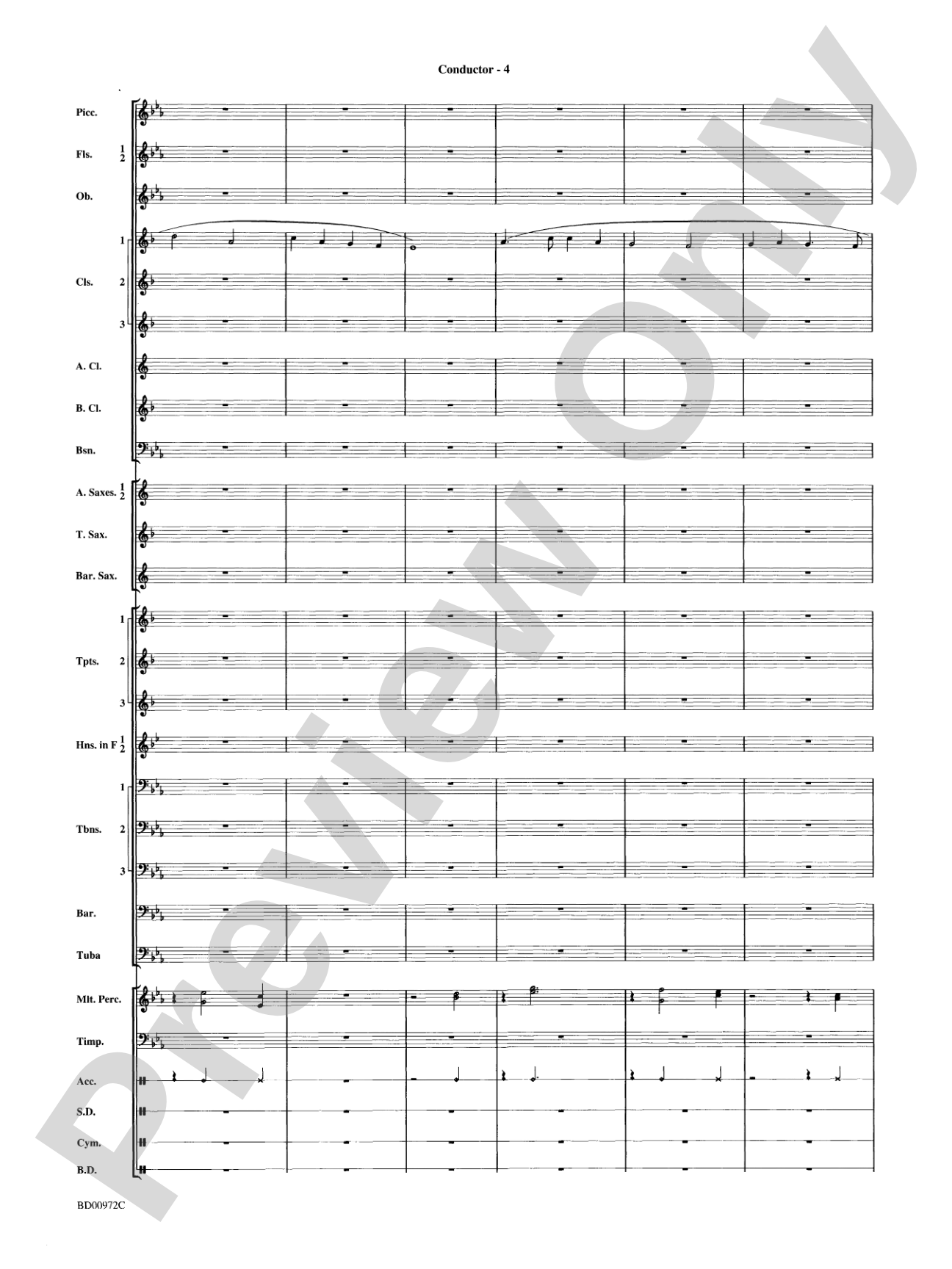 In the Bleak Midwinter: Concert Band Conductor Score & Parts