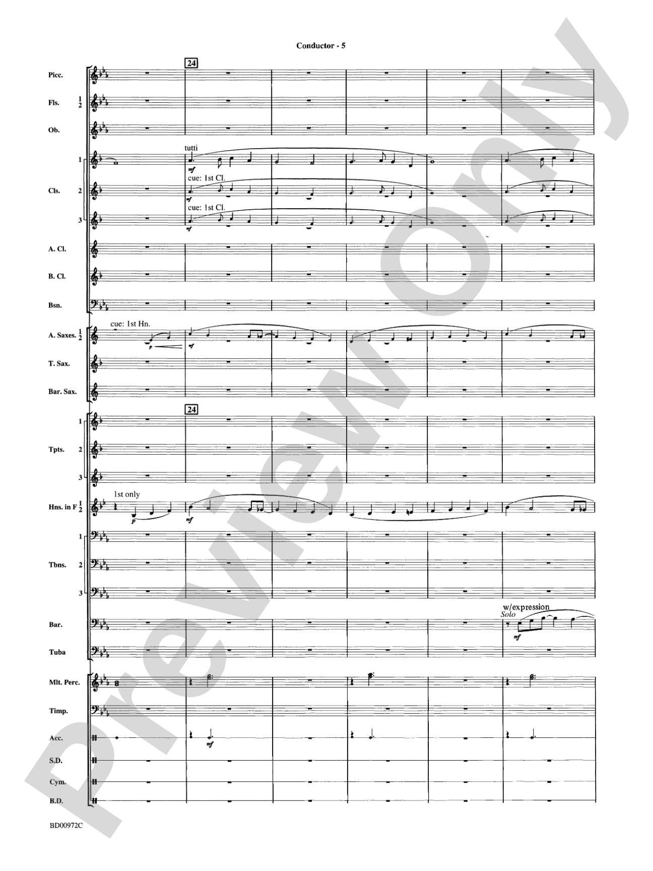 In the Bleak Midwinter: Concert Band Conductor Score & Parts