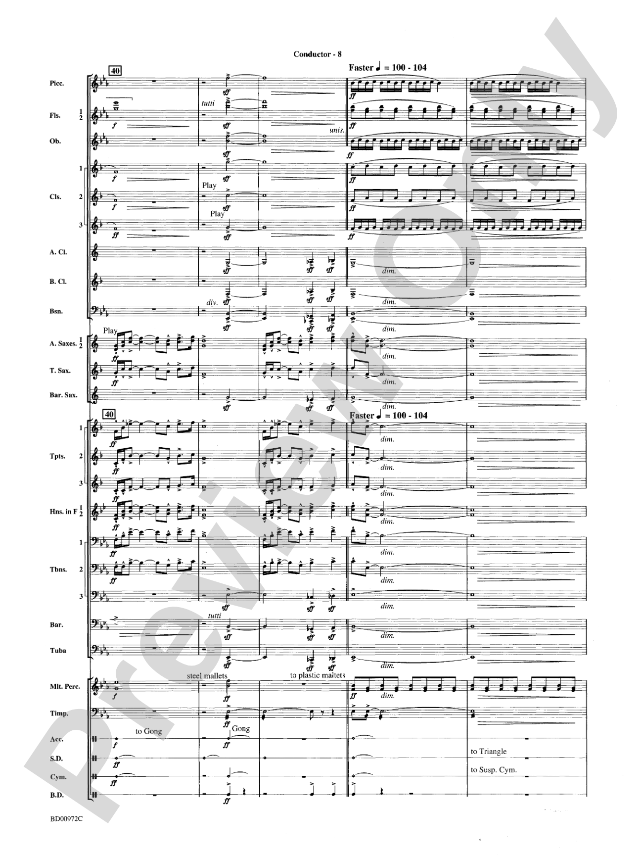 In the Bleak Midwinter: Concert Band Conductor Score & Parts