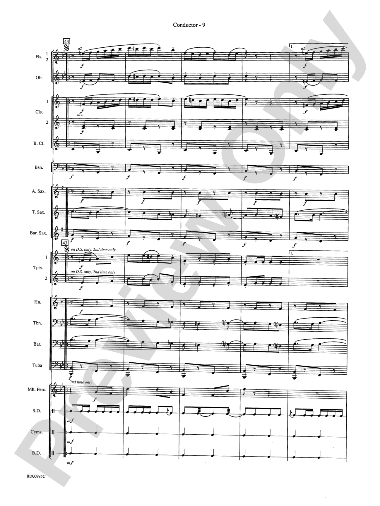 Rolling Thunder (Concert March): Concert Band Conductor Score & Parts