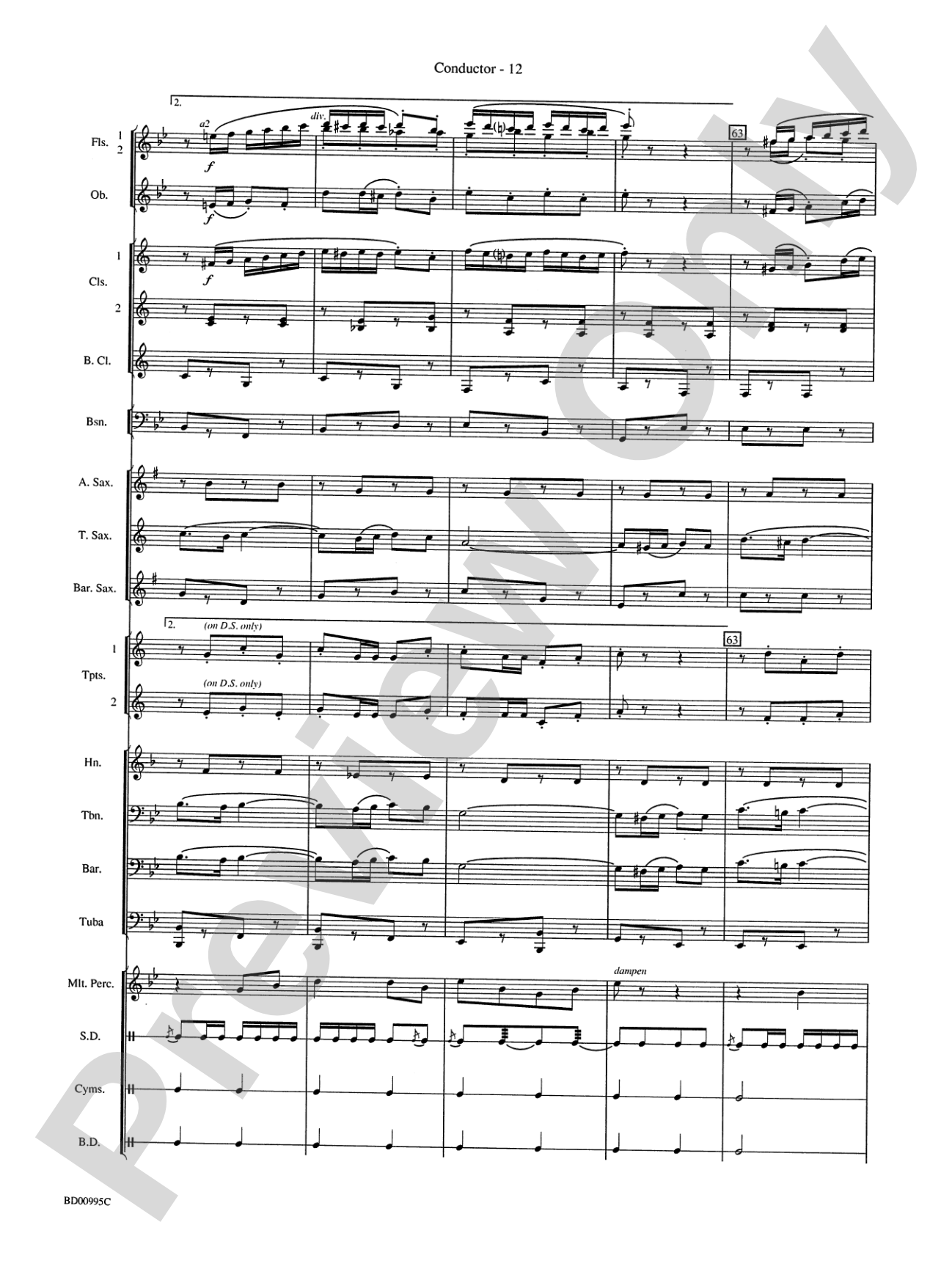 Rolling Thunder (Concert March): Concert Band Conductor Score & Parts