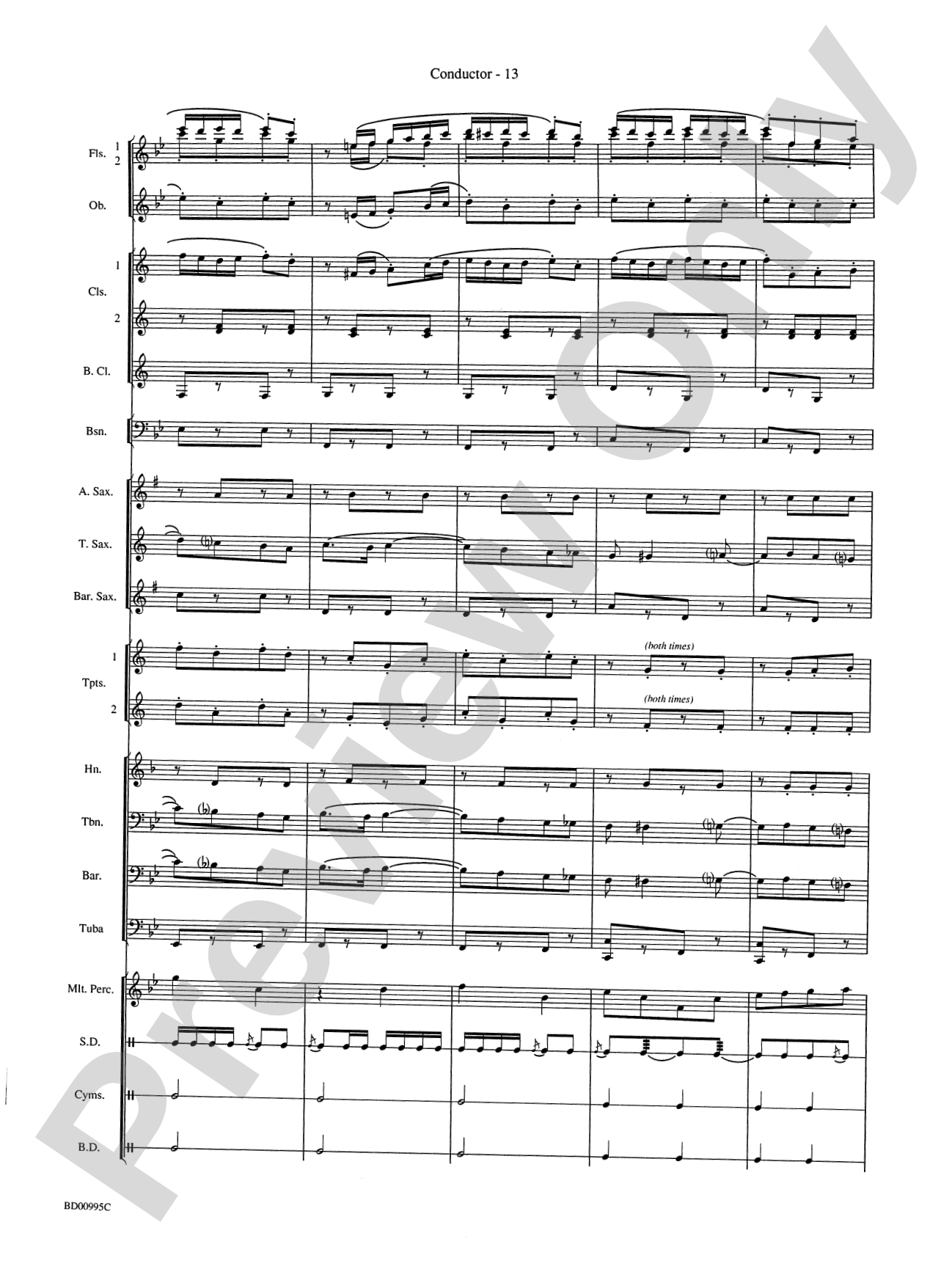 Rolling Thunder (Concert March): Concert Band Conductor Score & Parts
