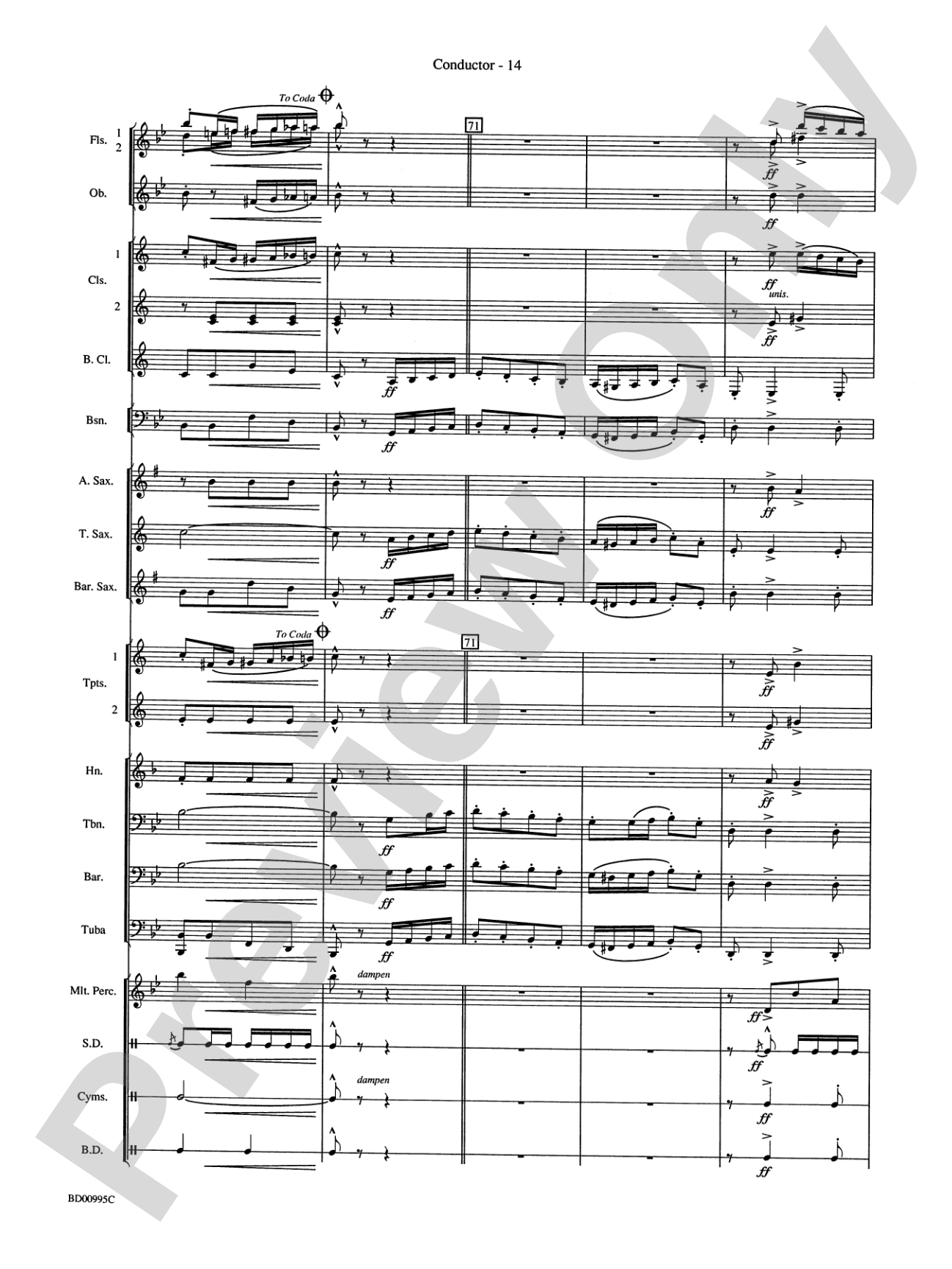 Rolling Thunder (Concert March): Concert Band Conductor Score & Parts