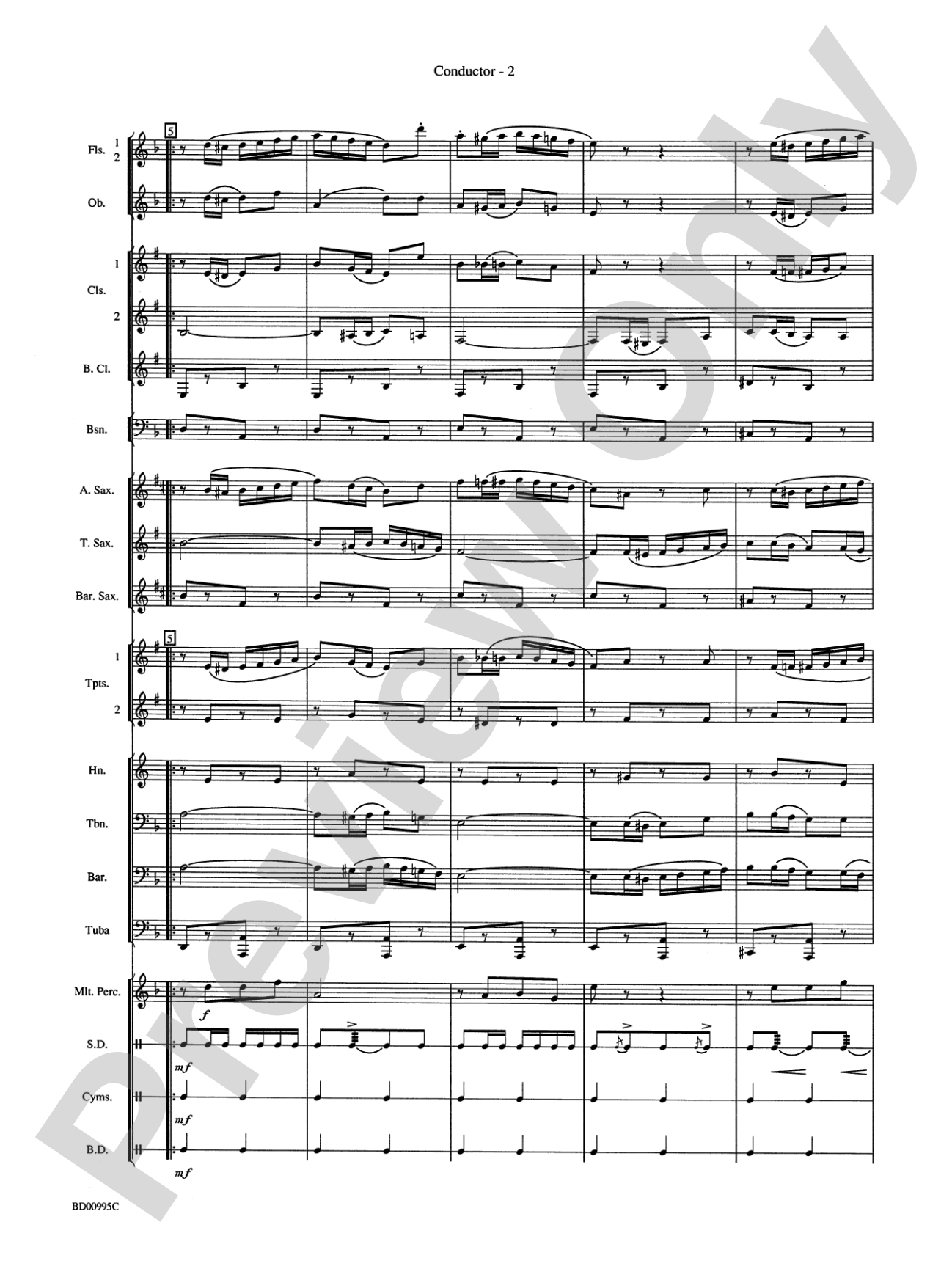 Rolling Thunder (Concert March): Concert Band Conductor Score & Parts