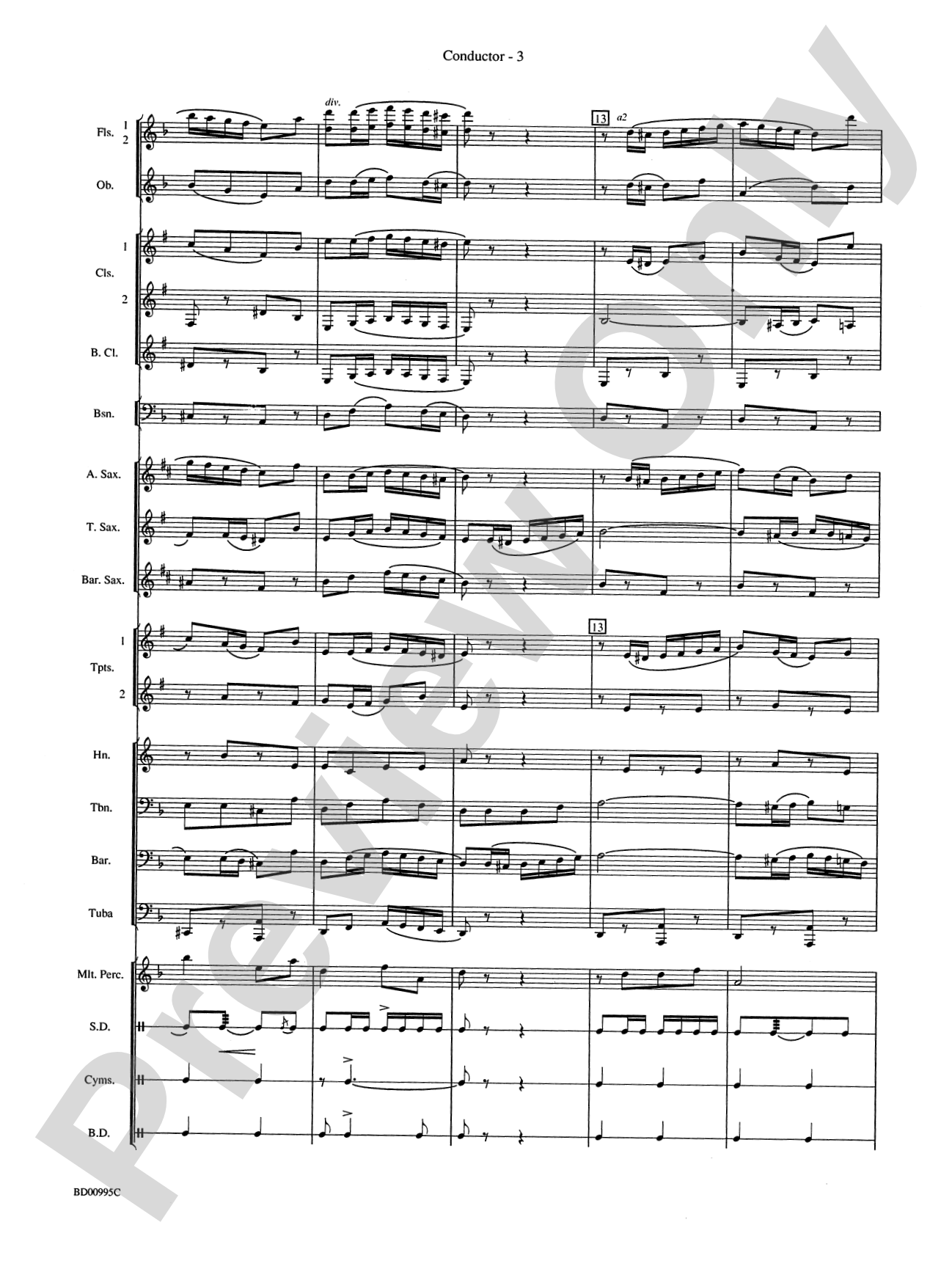 Rolling Thunder (Concert March): Concert Band Conductor Score & Parts