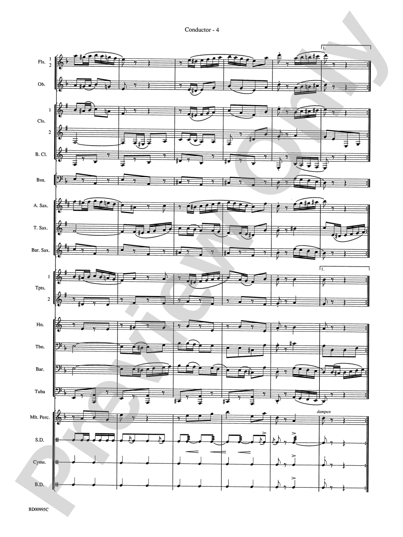 Rolling Thunder (Concert March): Concert Band Conductor Score & Parts