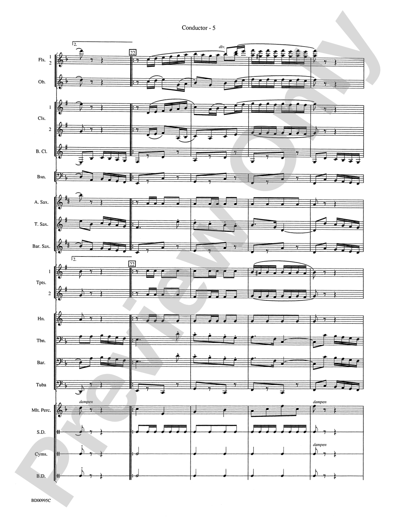 Rolling Thunder (Concert March): Concert Band Conductor Score & Parts