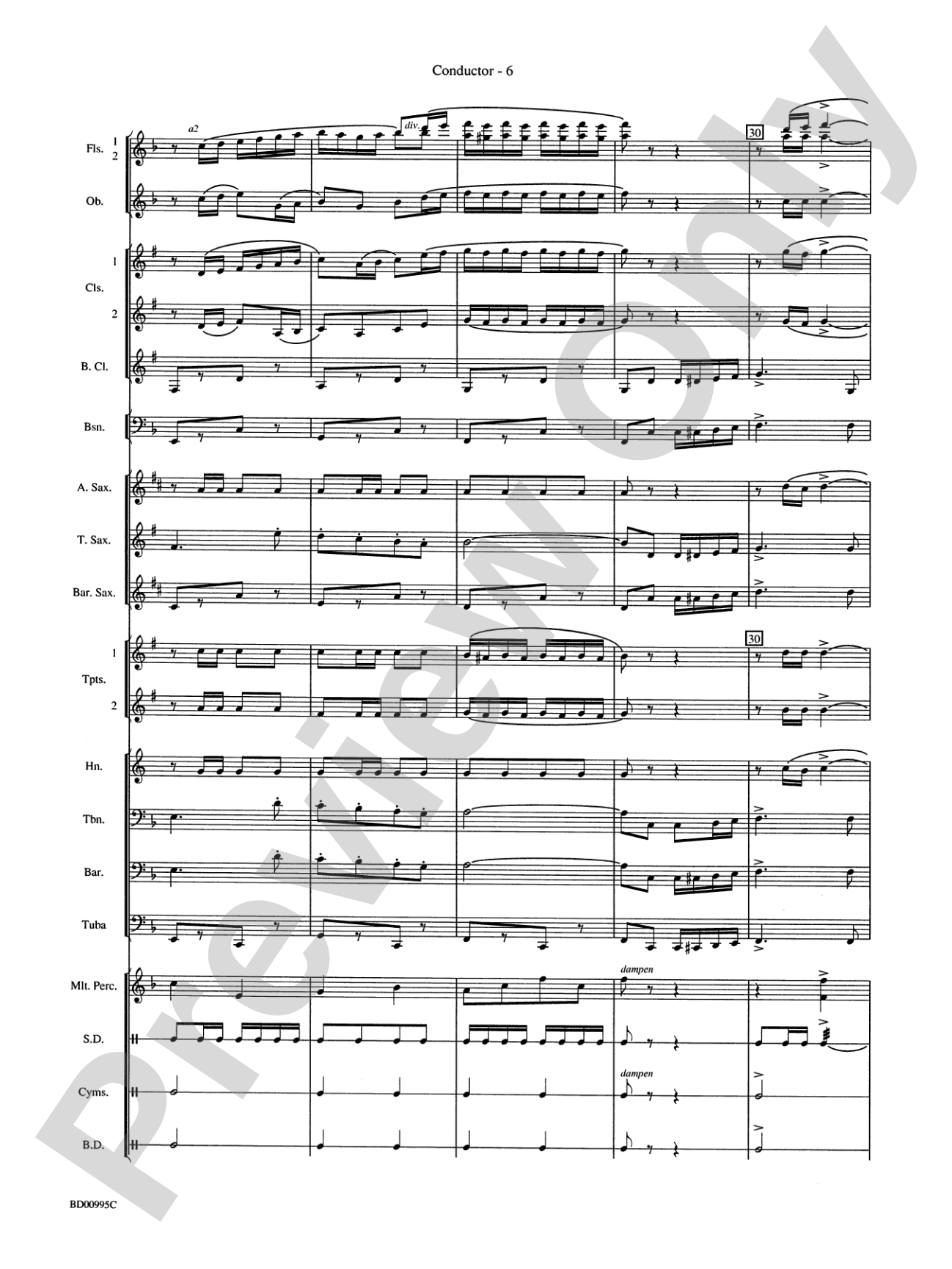 Rolling Thunder (Concert March): Concert Band Conductor Score & Parts
