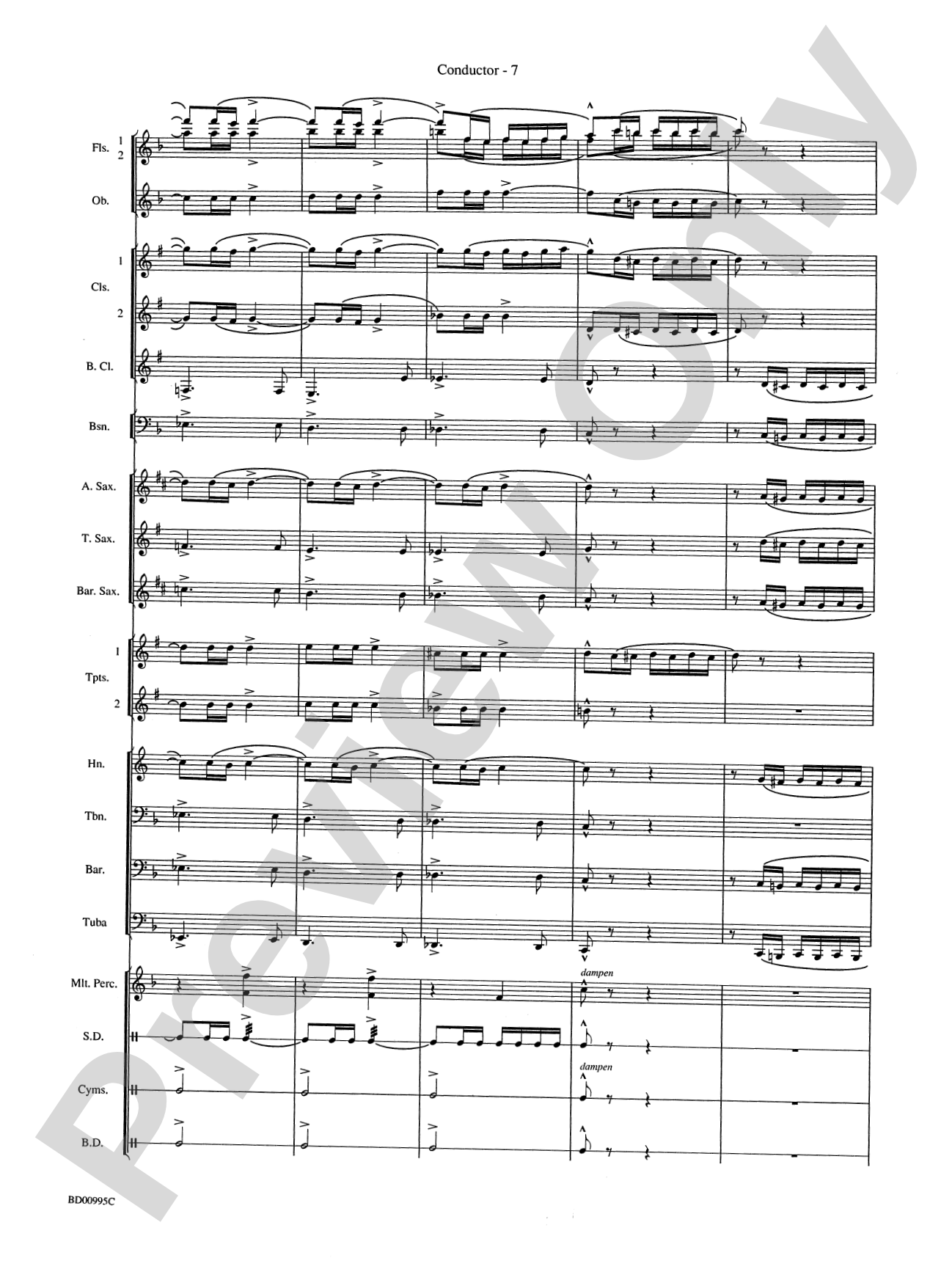 Rolling Thunder (Concert March): Concert Band Conductor Score & Parts