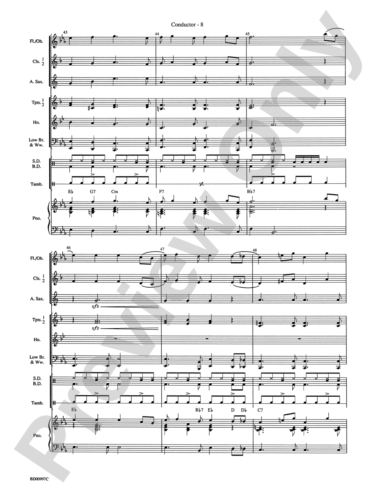The Red, the White, and the Blues: Concert Band Conductor Score & Parts