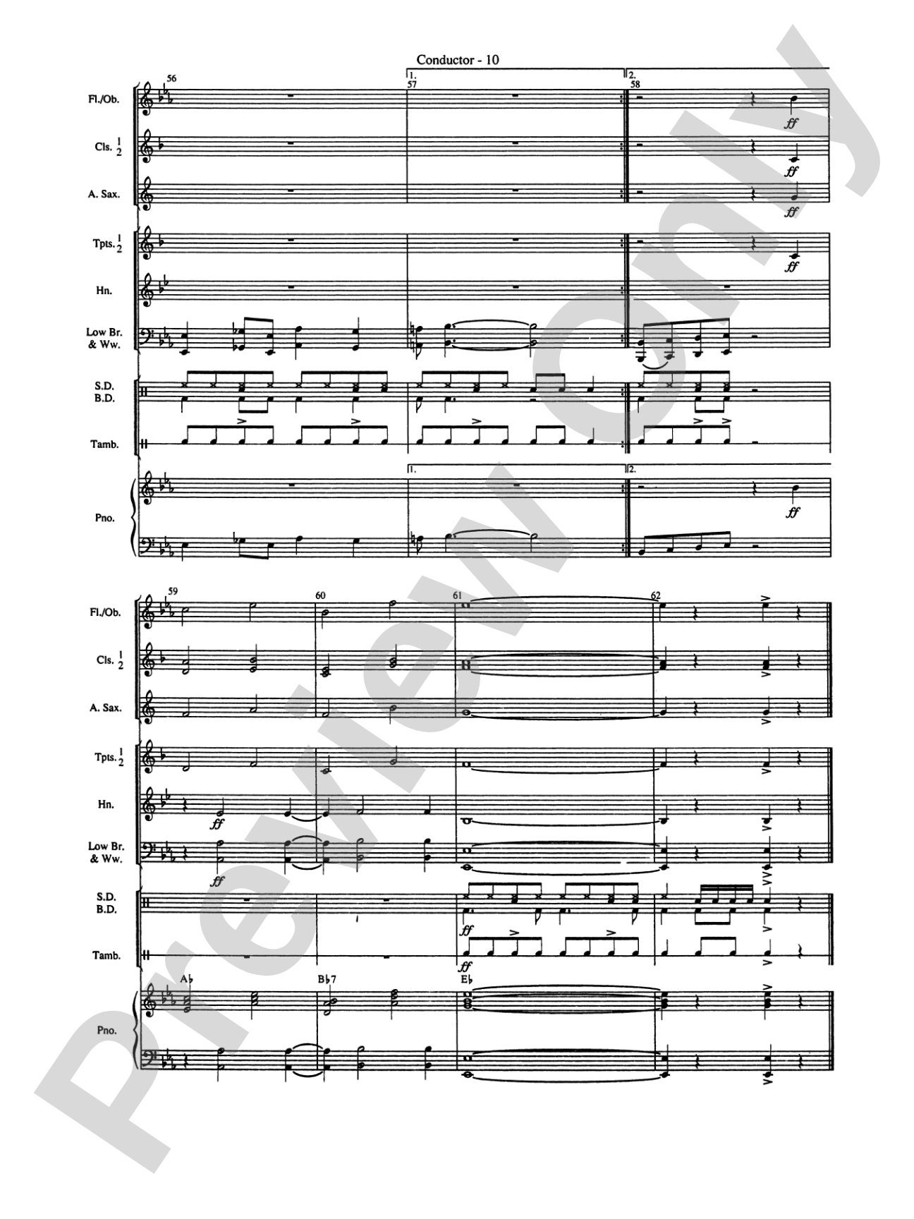 The Red, the White, and the Blues: Concert Band Conductor Score & Parts