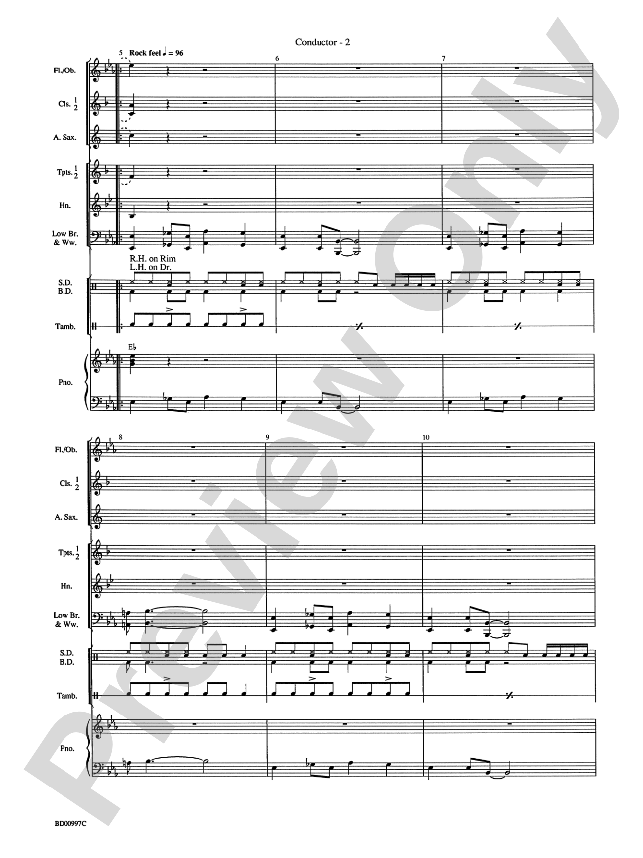 The Red, the White, and the Blues: Concert Band Conductor Score & Parts