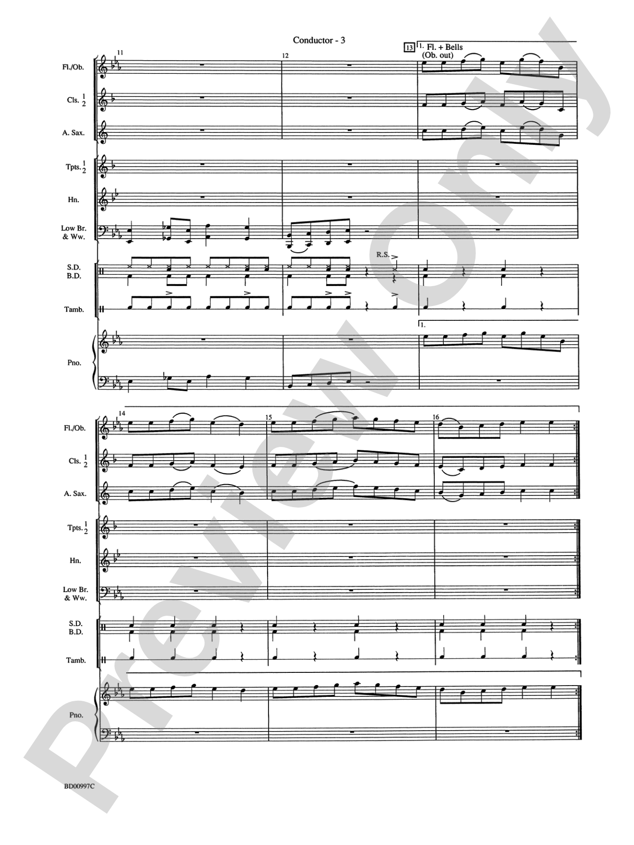 The Red, the White, and the Blues: Concert Band Conductor Score & Parts