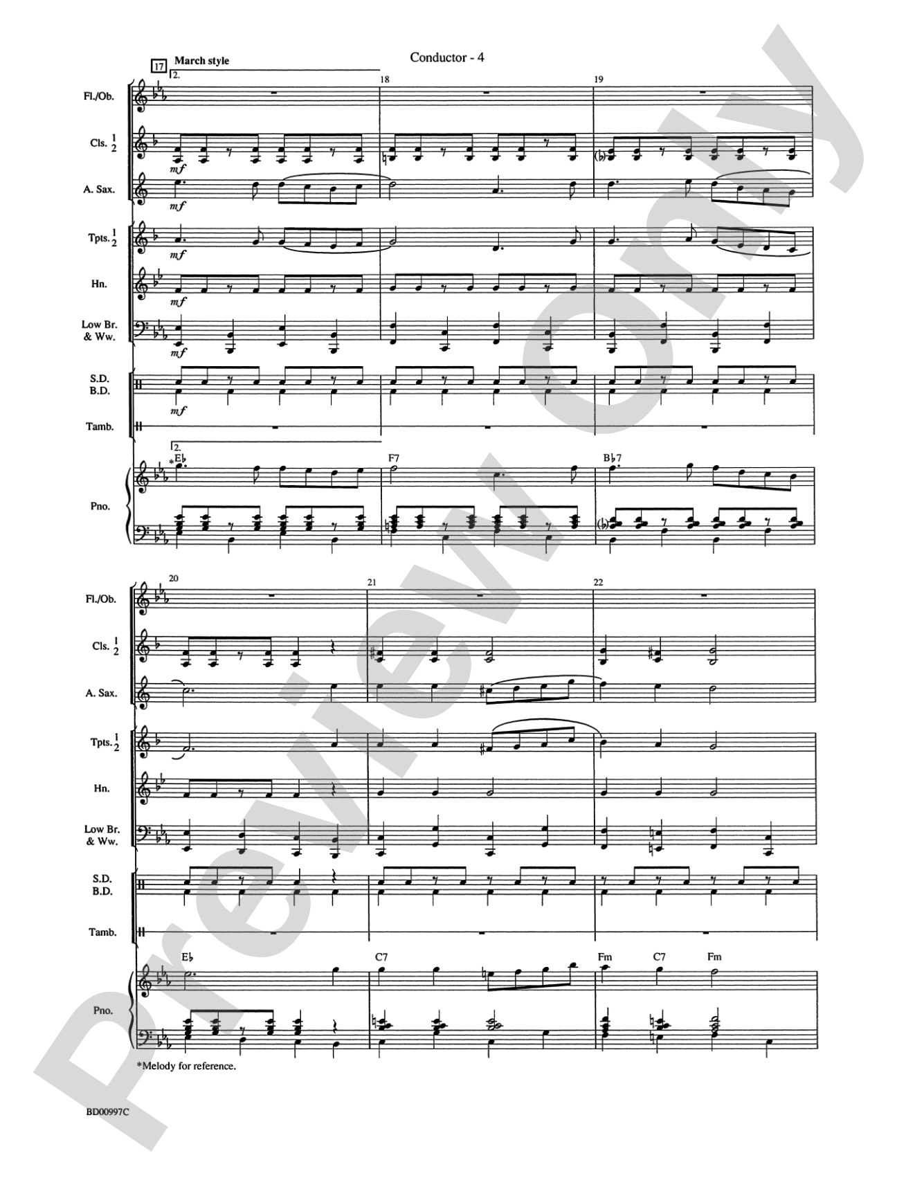 The Red, the White, and the Blues: Concert Band Conductor Score & Parts