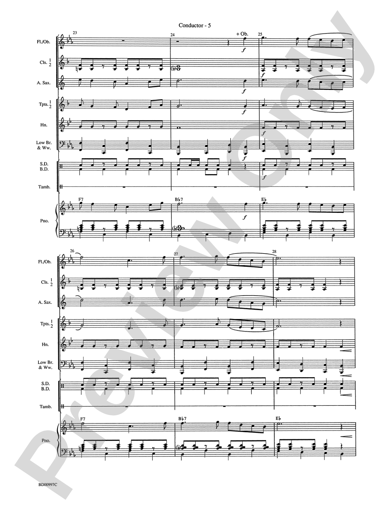 The Red, the White, and the Blues: Concert Band Conductor Score & Parts