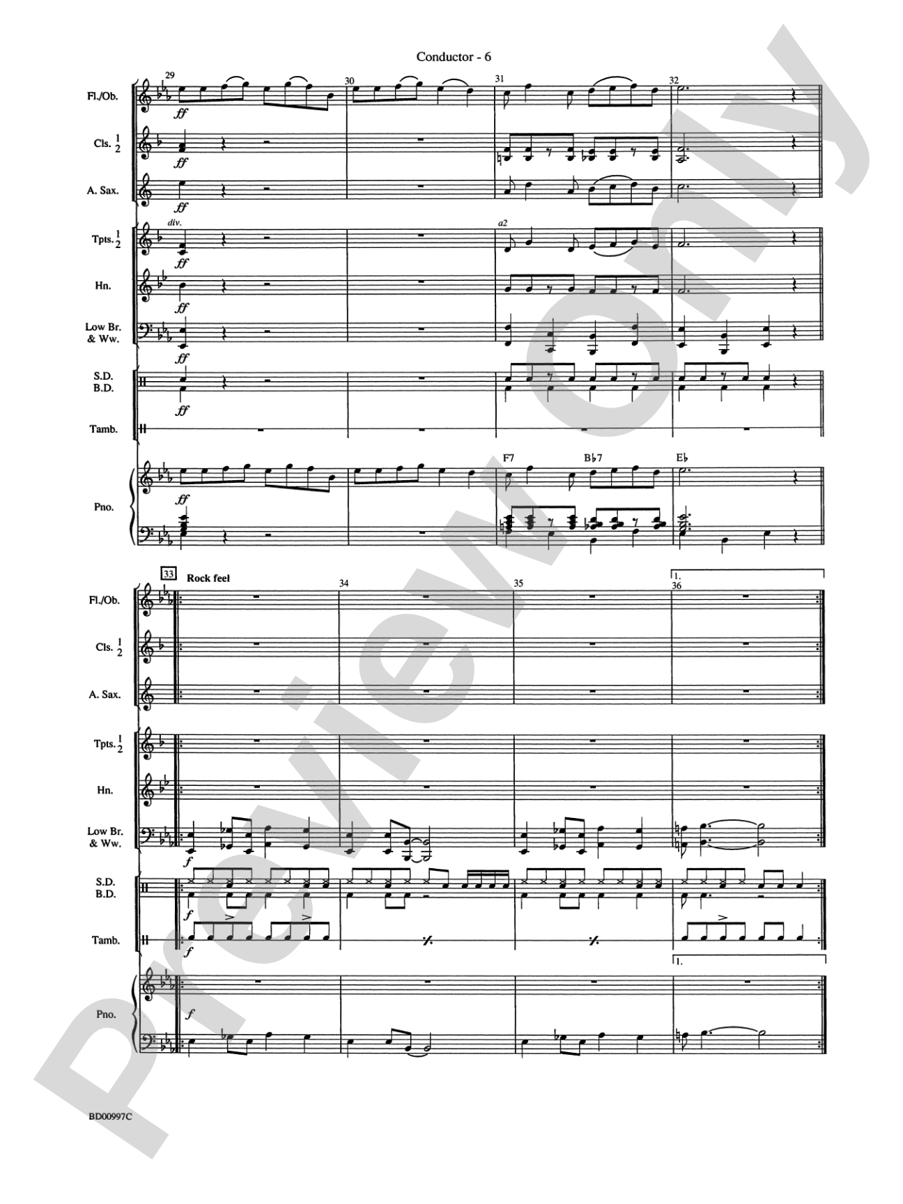 The Red, the White, and the Blues: Concert Band Conductor Score & Parts