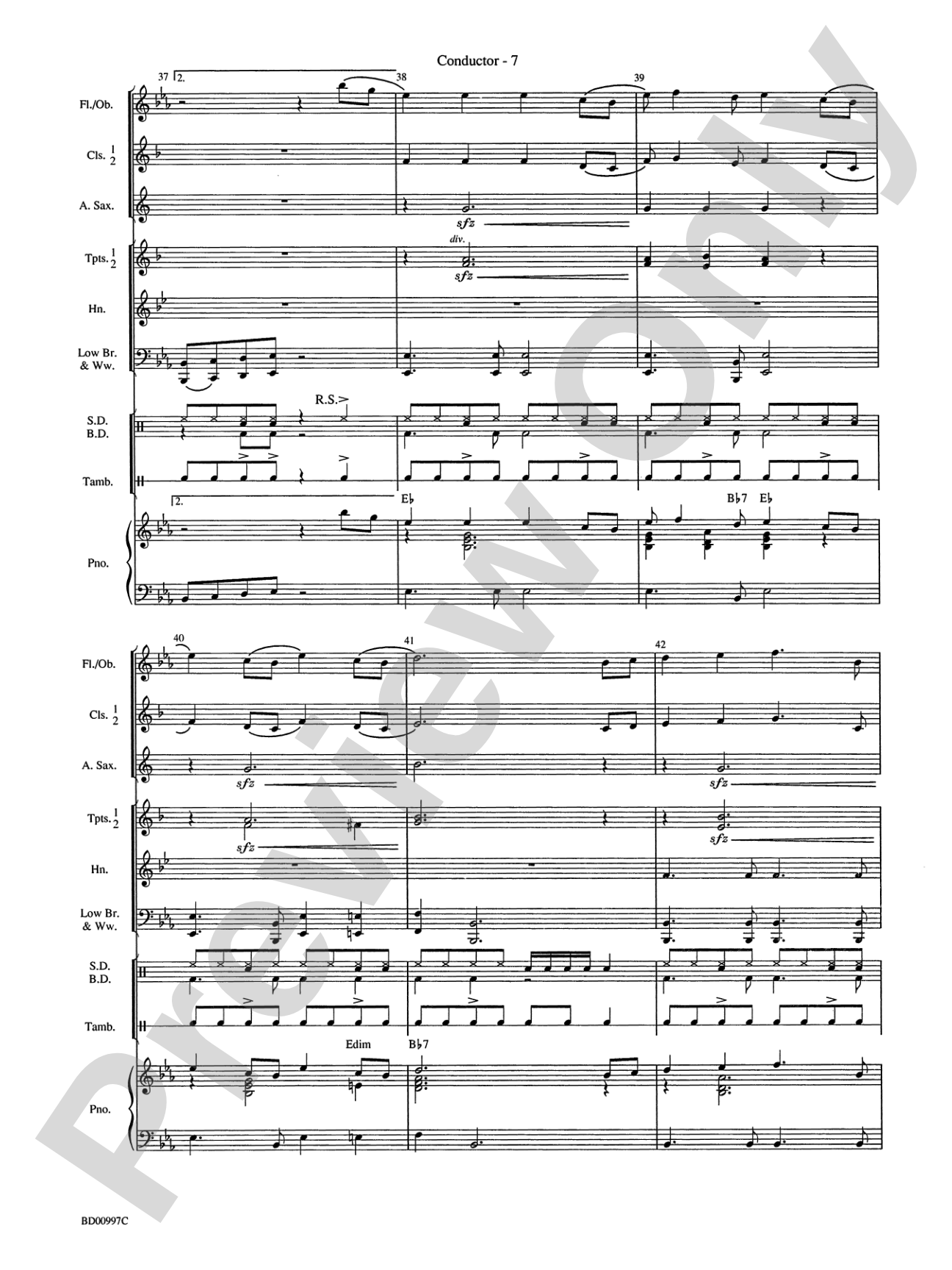 The Red, the White, and the Blues: Concert Band Conductor Score & Parts
