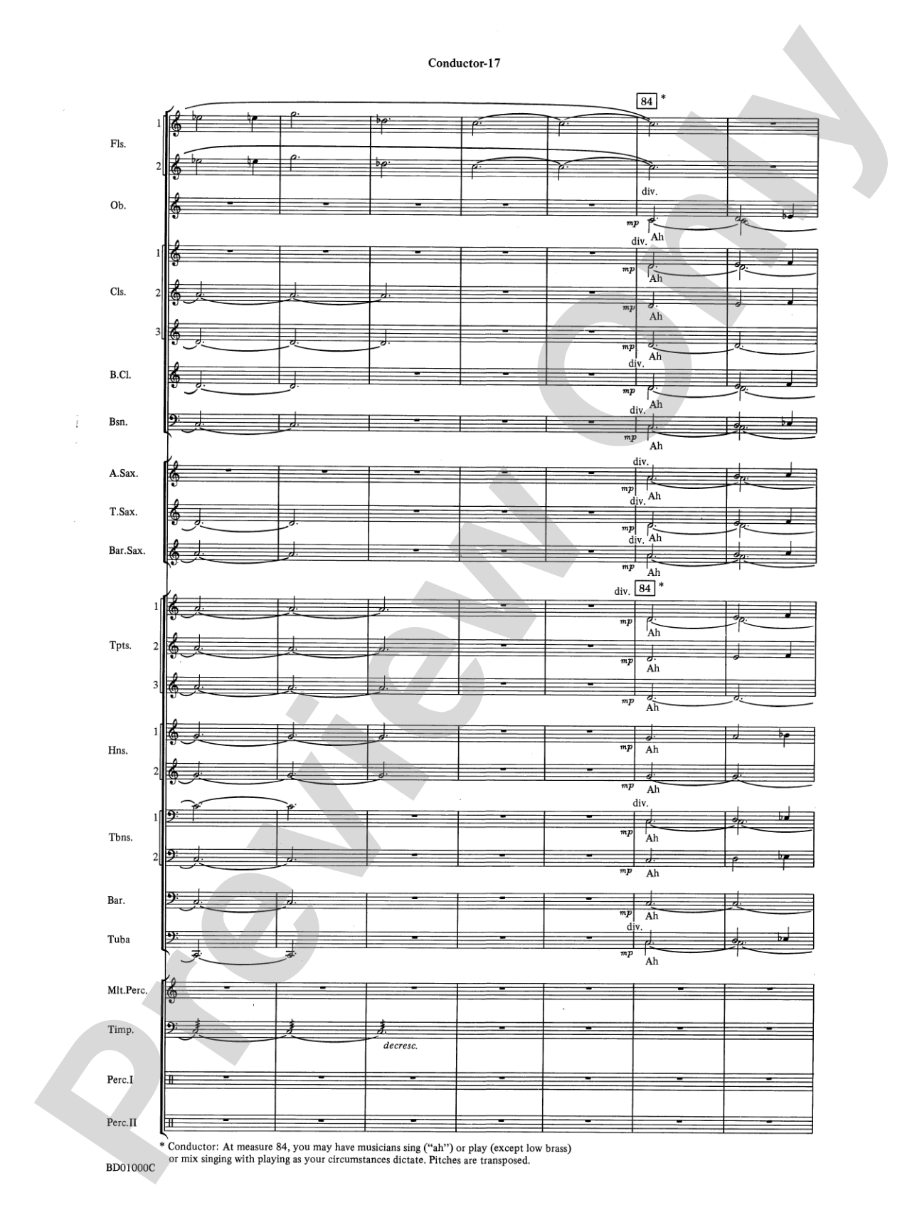 Chant Rituals: Concert Band Conductor Score & Parts