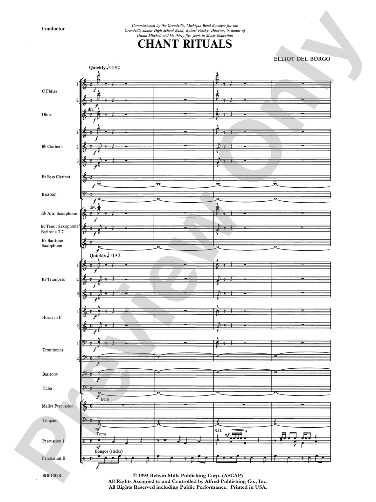 Chant Rituals: Concert Band Conductor Score & Parts