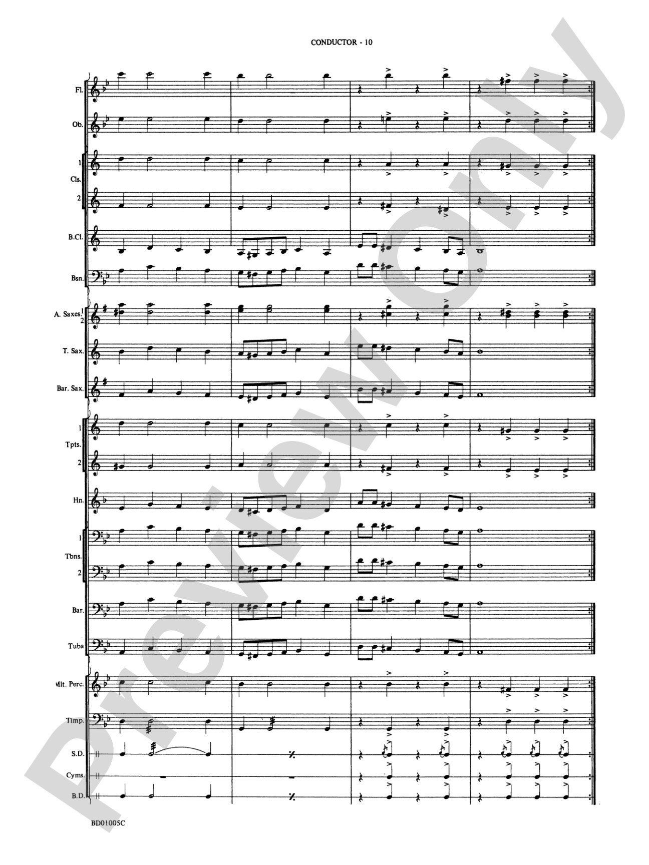 March Slav: Concert Band Conductor Score & Parts