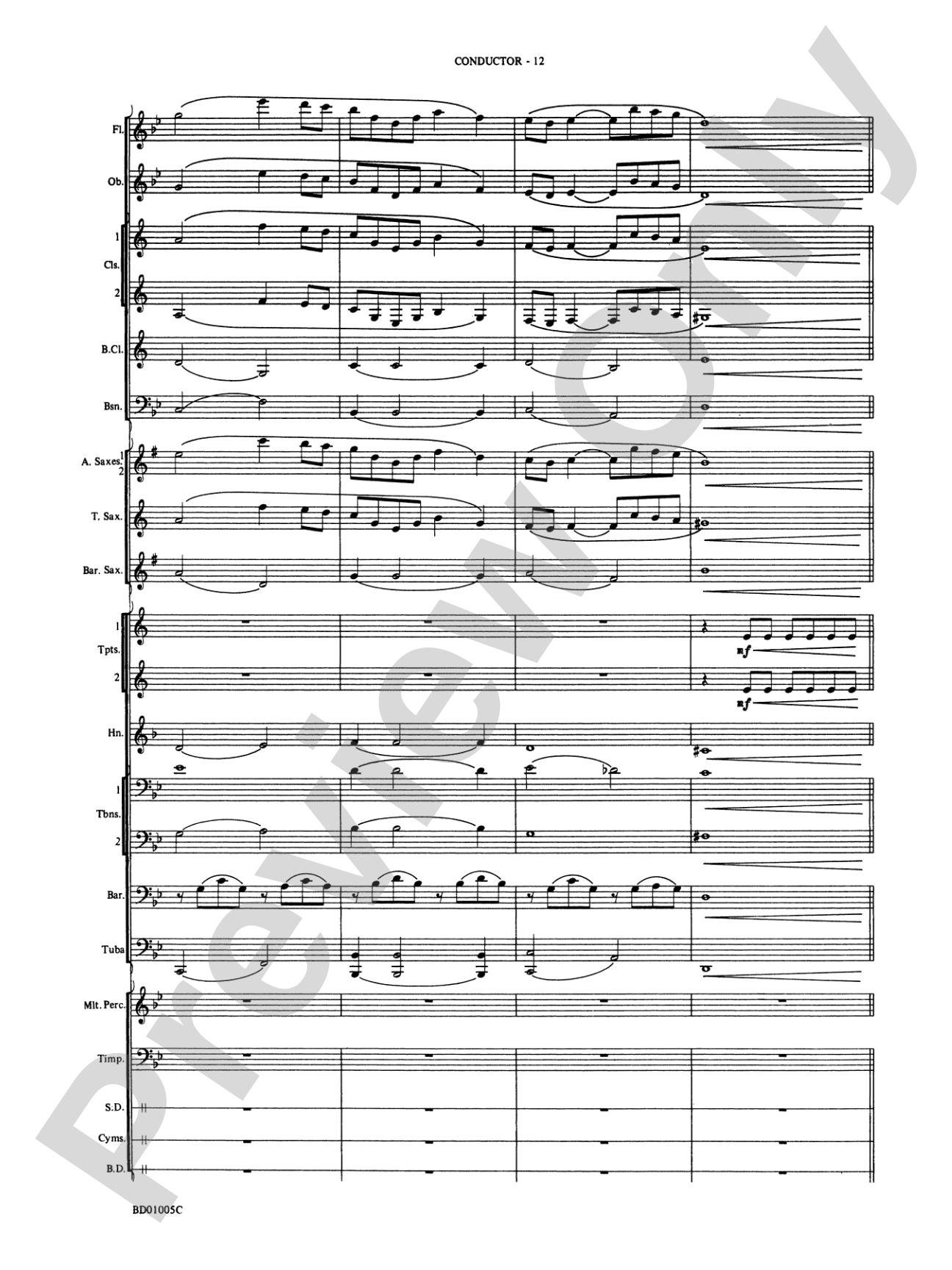 March Slav: Concert Band Conductor Score & Parts