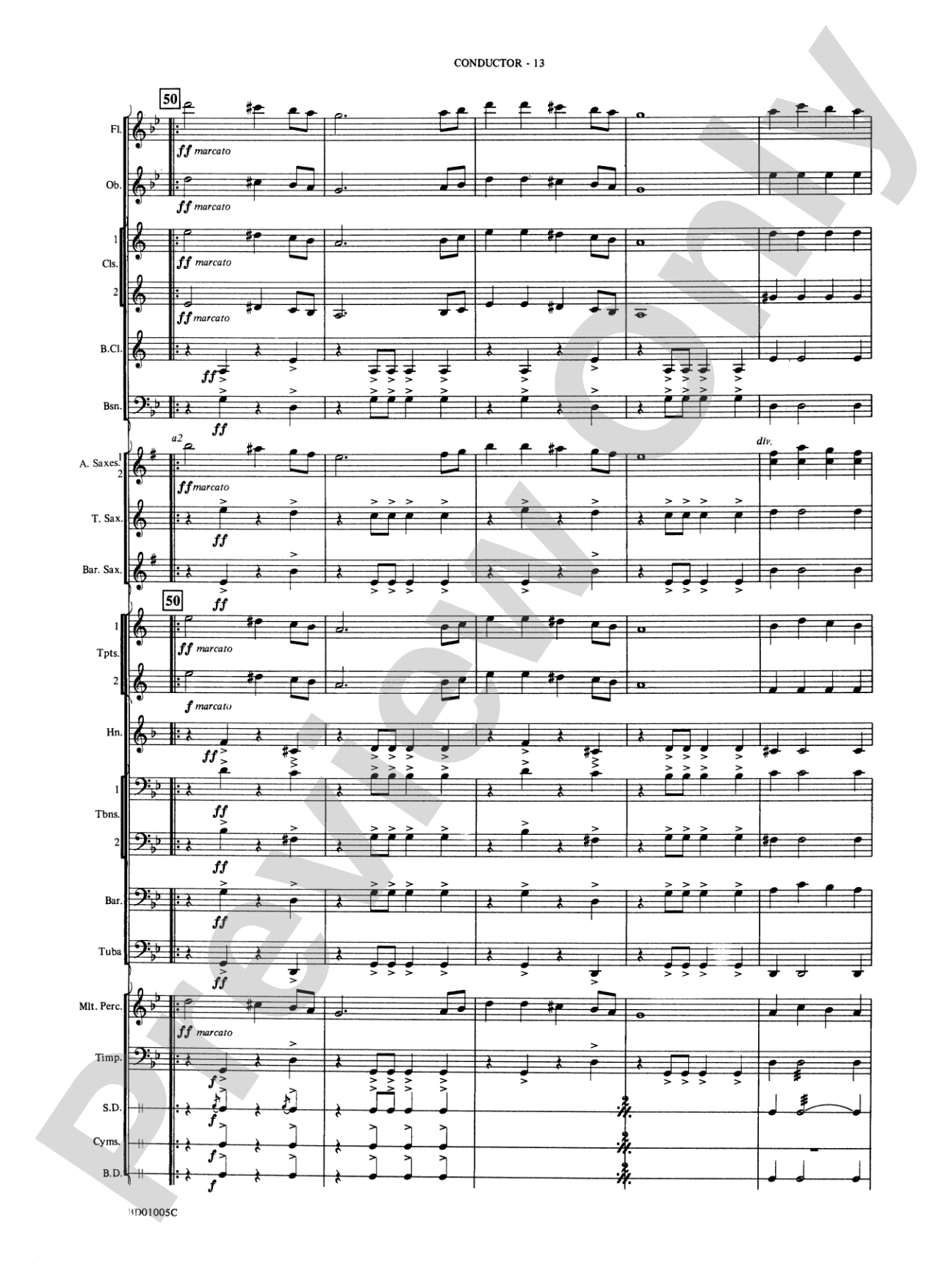 March Slav: Concert Band Conductor Score & Parts