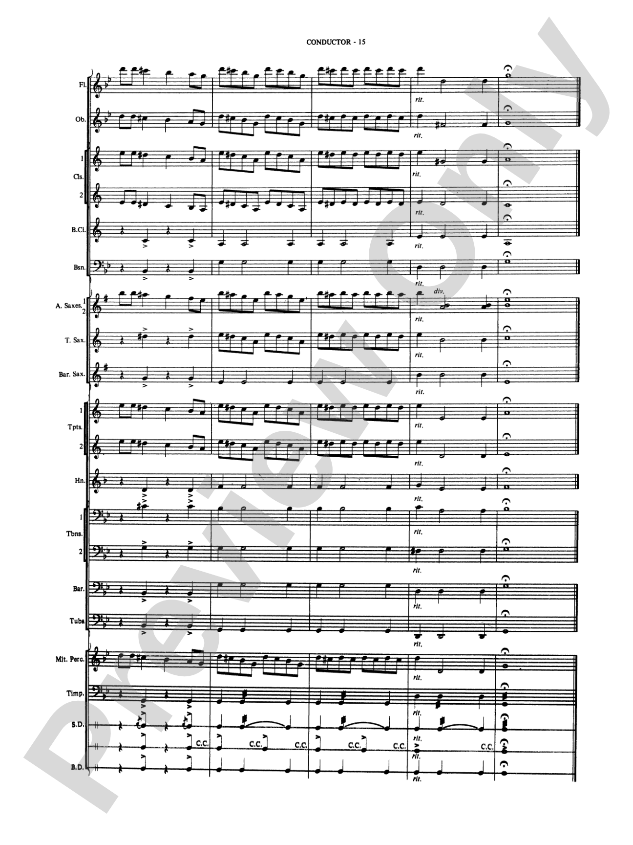 March Slav: Concert Band Conductor Score & Parts
