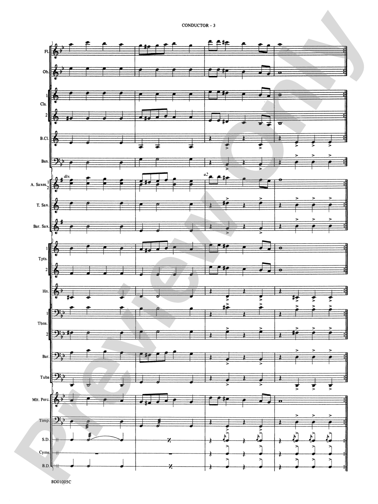 March Slav: Concert Band Conductor Score & Parts