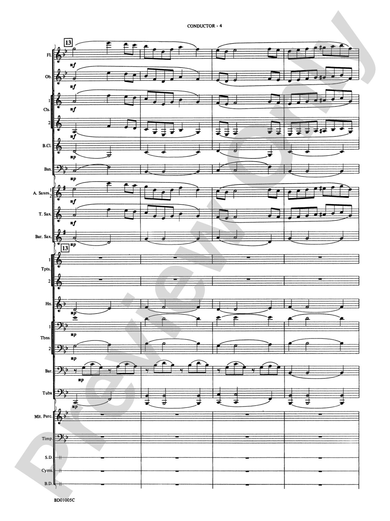 March Slav: Concert Band Conductor Score & Parts