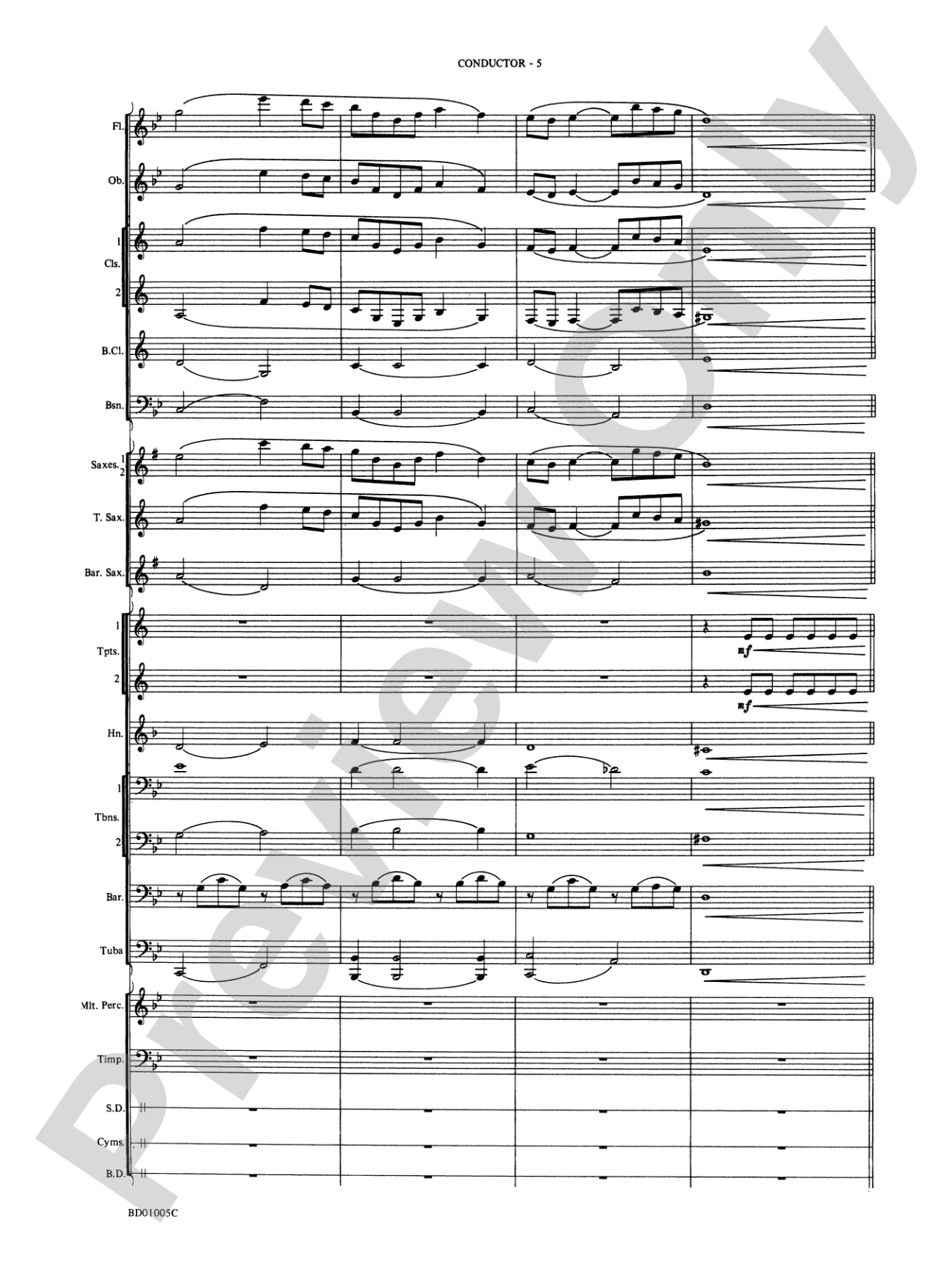 March Slav: Concert Band Conductor Score & Parts