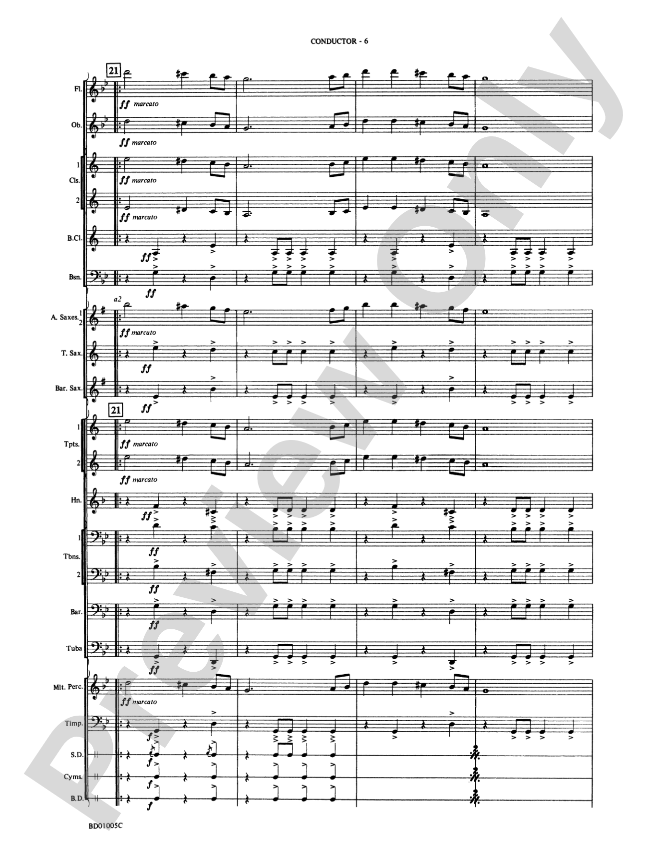 March Slav: Concert Band Conductor Score & Parts