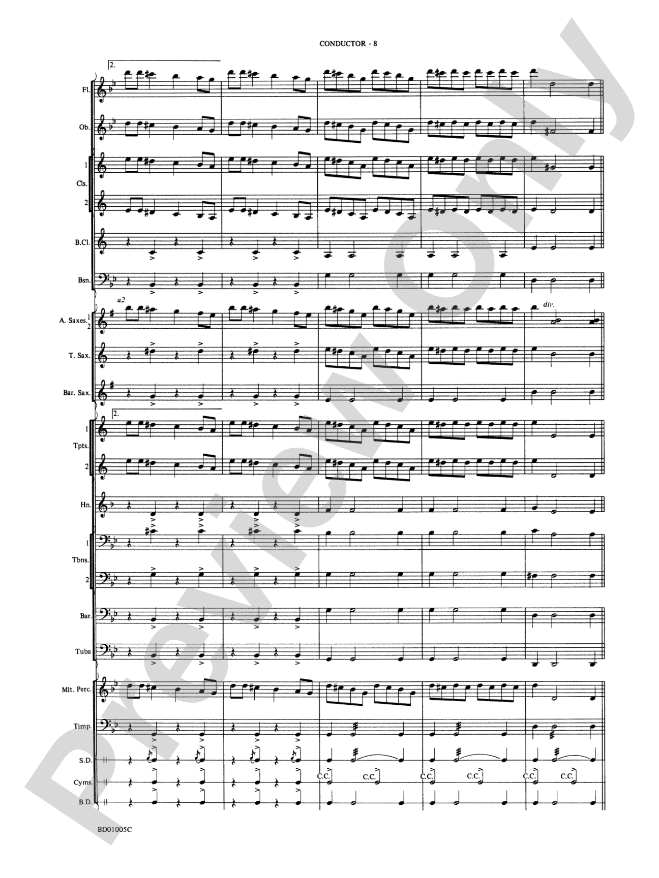 March Slav: Concert Band Conductor Score & Parts